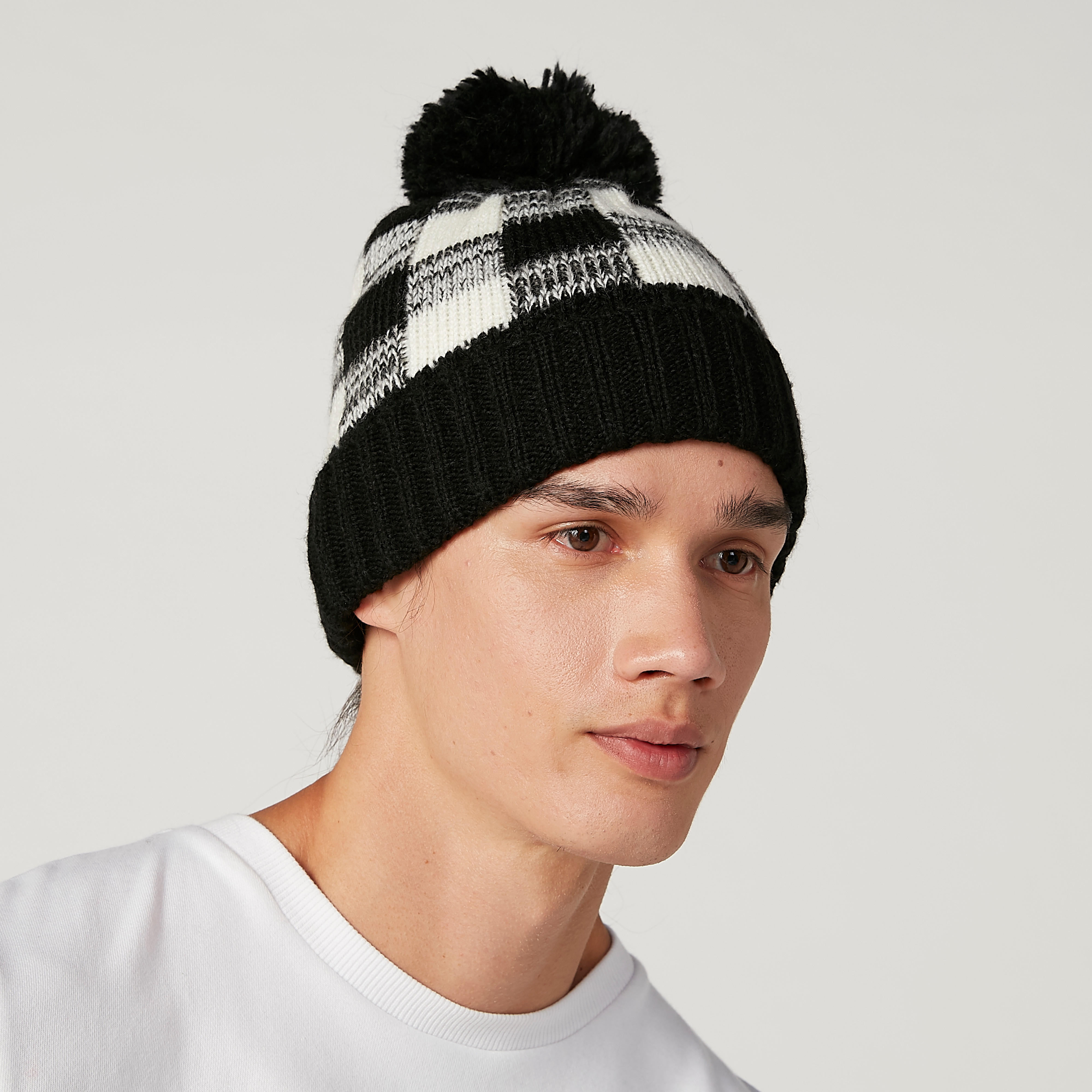 قبعة بيني كاروهات مزينة بكرات بوم بوم من لي كوبر-men-caps-image-2