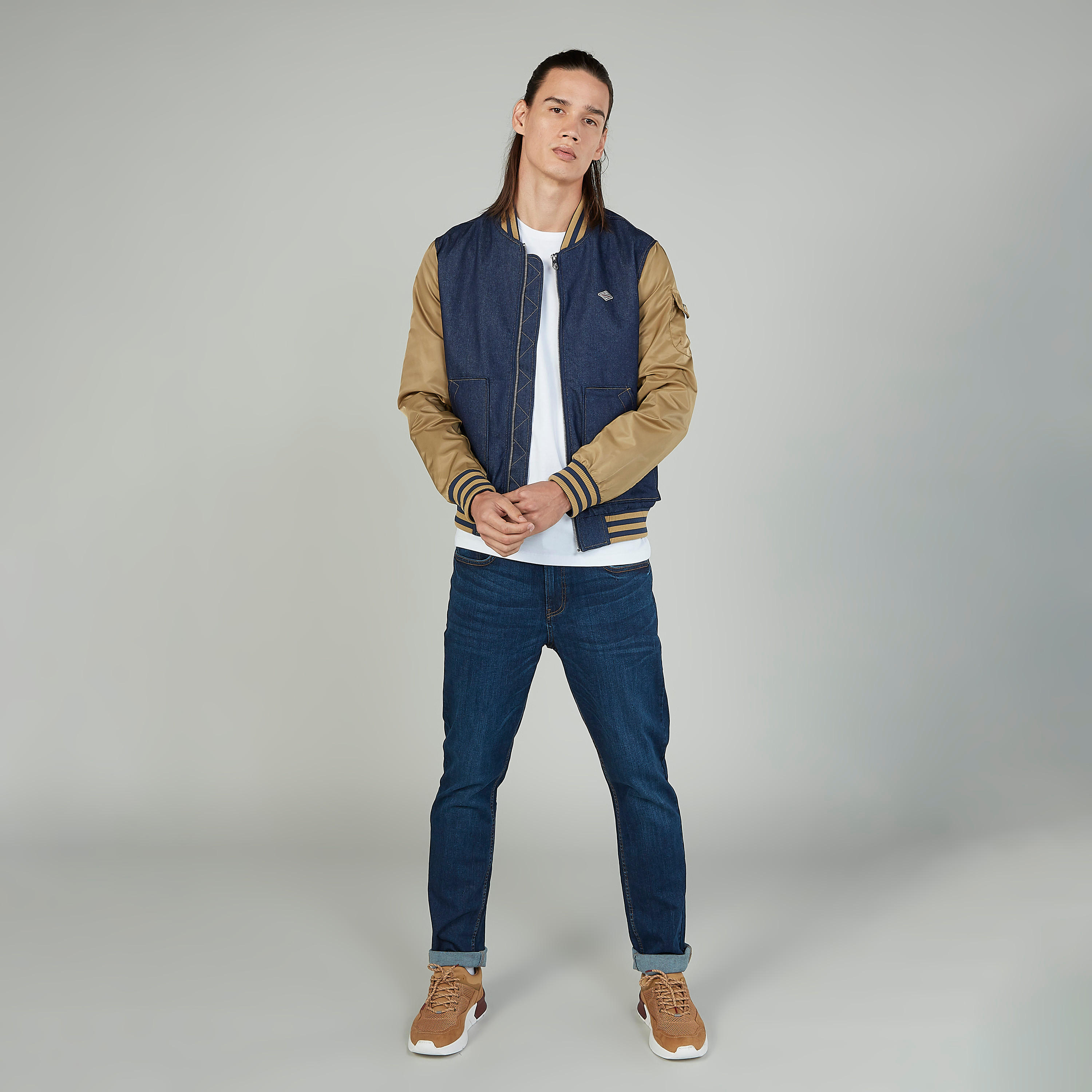 جاكيت بومبر سادة بأكمام طويلة وجيوب من لي كوبر-men-clothing-jacketsandblazers-jackets-image-2