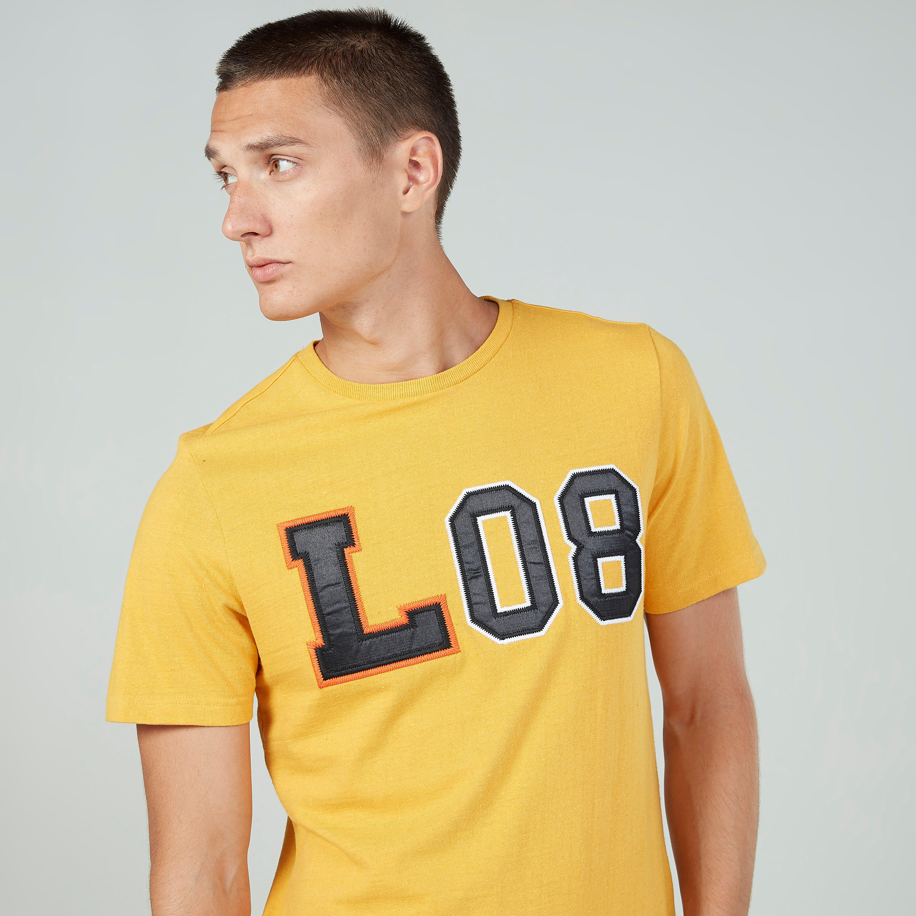 Sustainable Lee Cooper Printed Crew Neck T-shirt with Short Sleeves-men-clothing-tshirtsandpolos-tshirts-image-3
