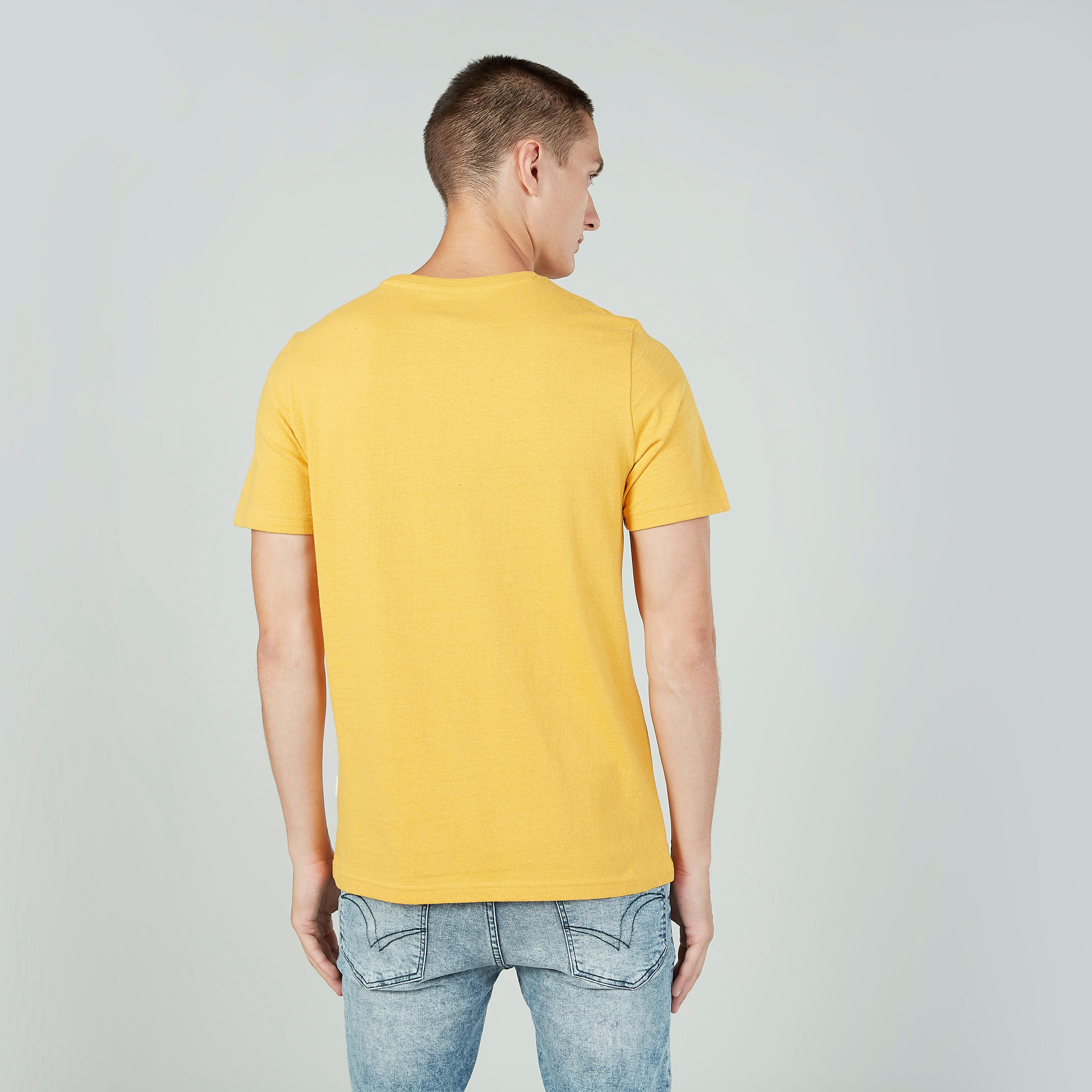 Sustainable Lee Cooper Printed Crew Neck T-shirt with Short Sleeves-men-clothing-tshirtsandpolos-tshirts-image-4
