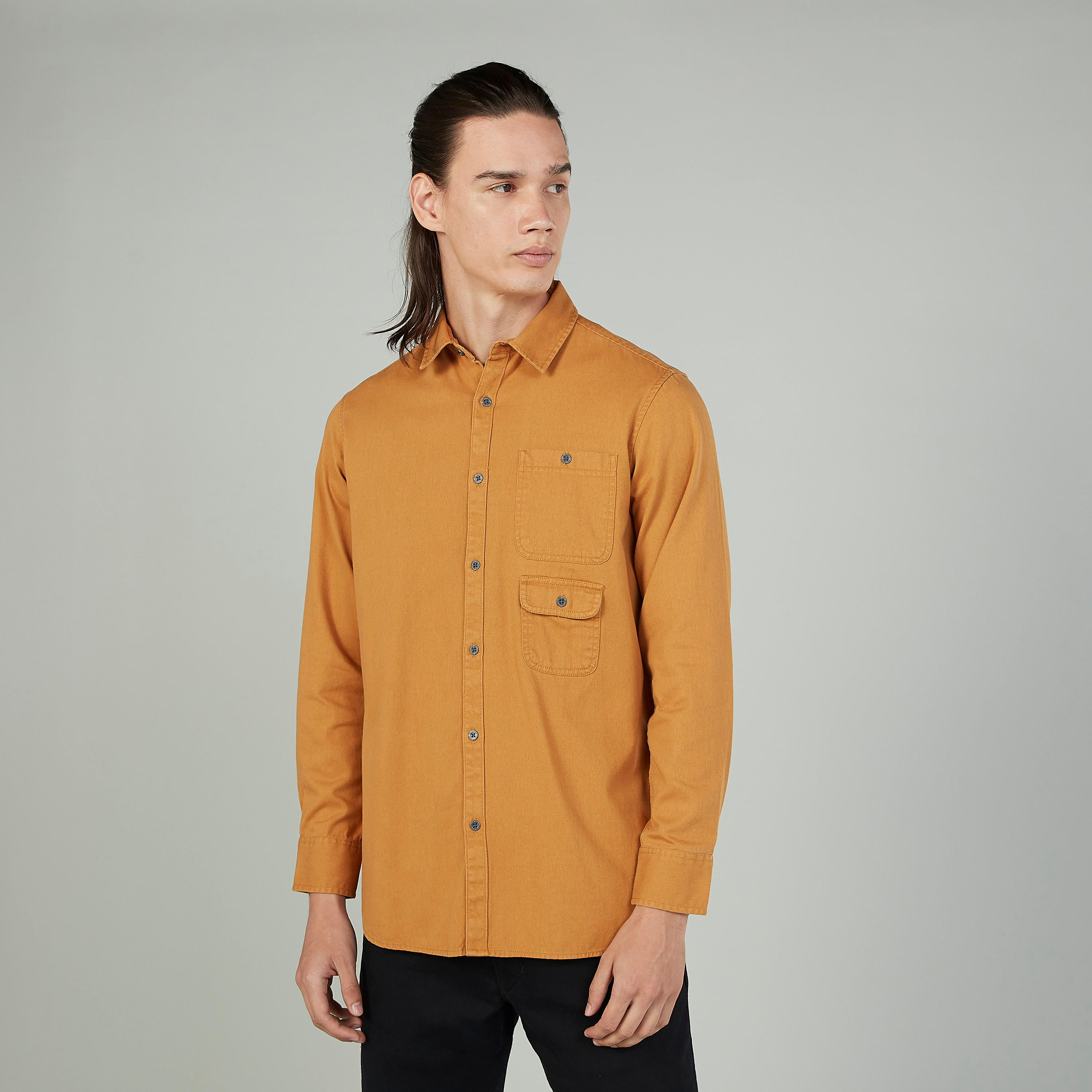 Lee Cooper Plain Shirt with Long Sleeves and Chest Pocket-men-clothing-shirts-image-1