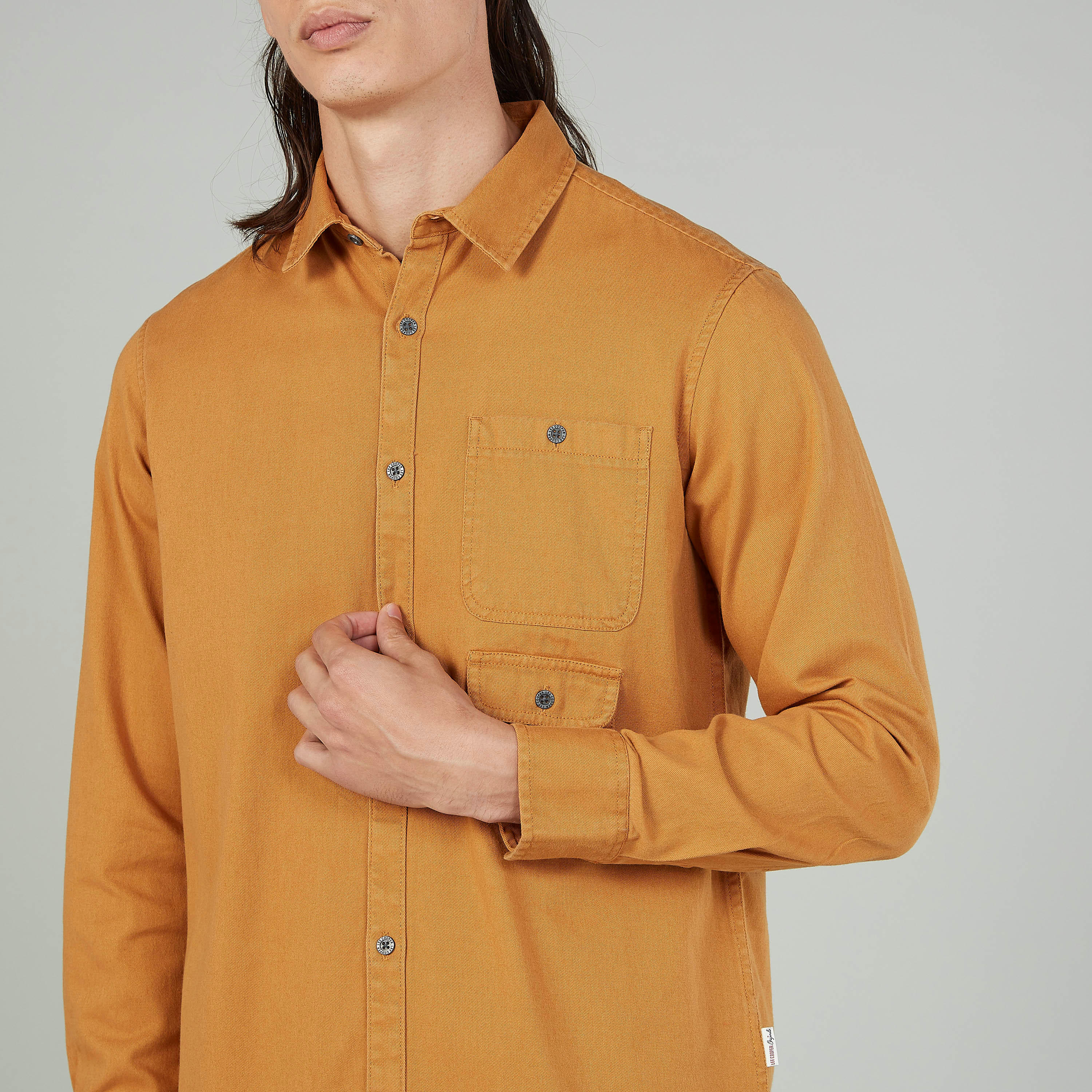 Lee Cooper Plain Shirt with Long Sleeves and Chest Pocket-men-clothing-shirts-image-3