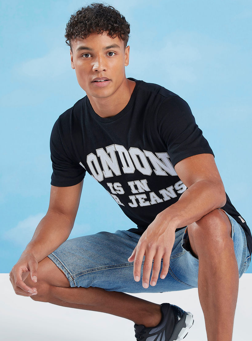 Lee Cooper Printed Crew Neck T-shirt with Short Sleeves-men-clothing-tshirtsandpolos-tshirts-image-1