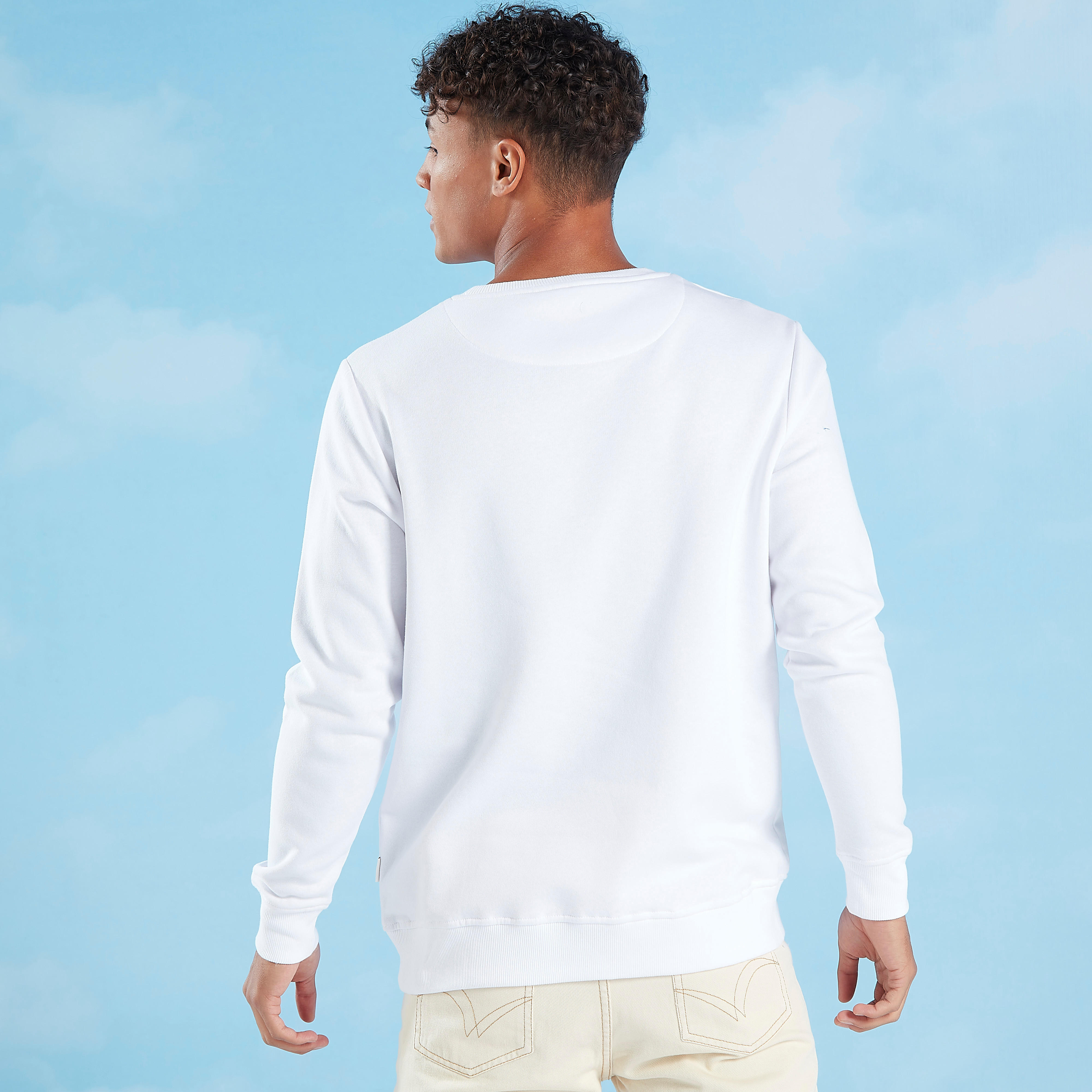 سويت شيرت بياقة ضيّقة وأكمام طويلة بطبعات من لي كوبر-men-winterwear-hoodiesandsweatshirts-image-4