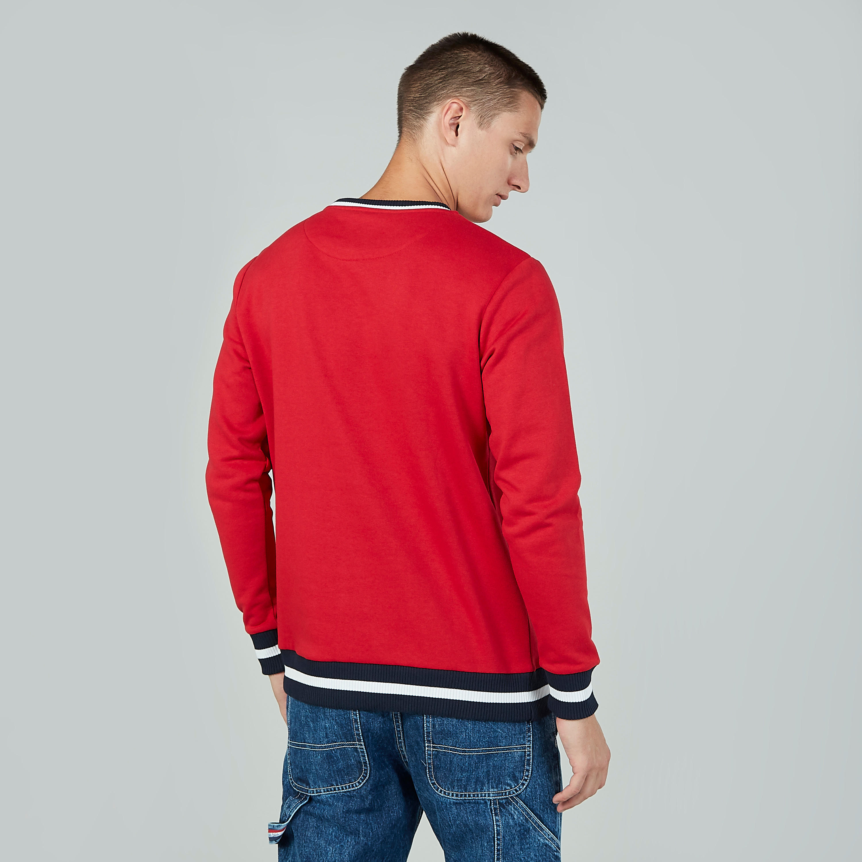 كنزة بياقة مستديرة وأكمام طويلة وطبعات من لي كوبر-men-winterwear-hoodiesandsweatshirts-image-4