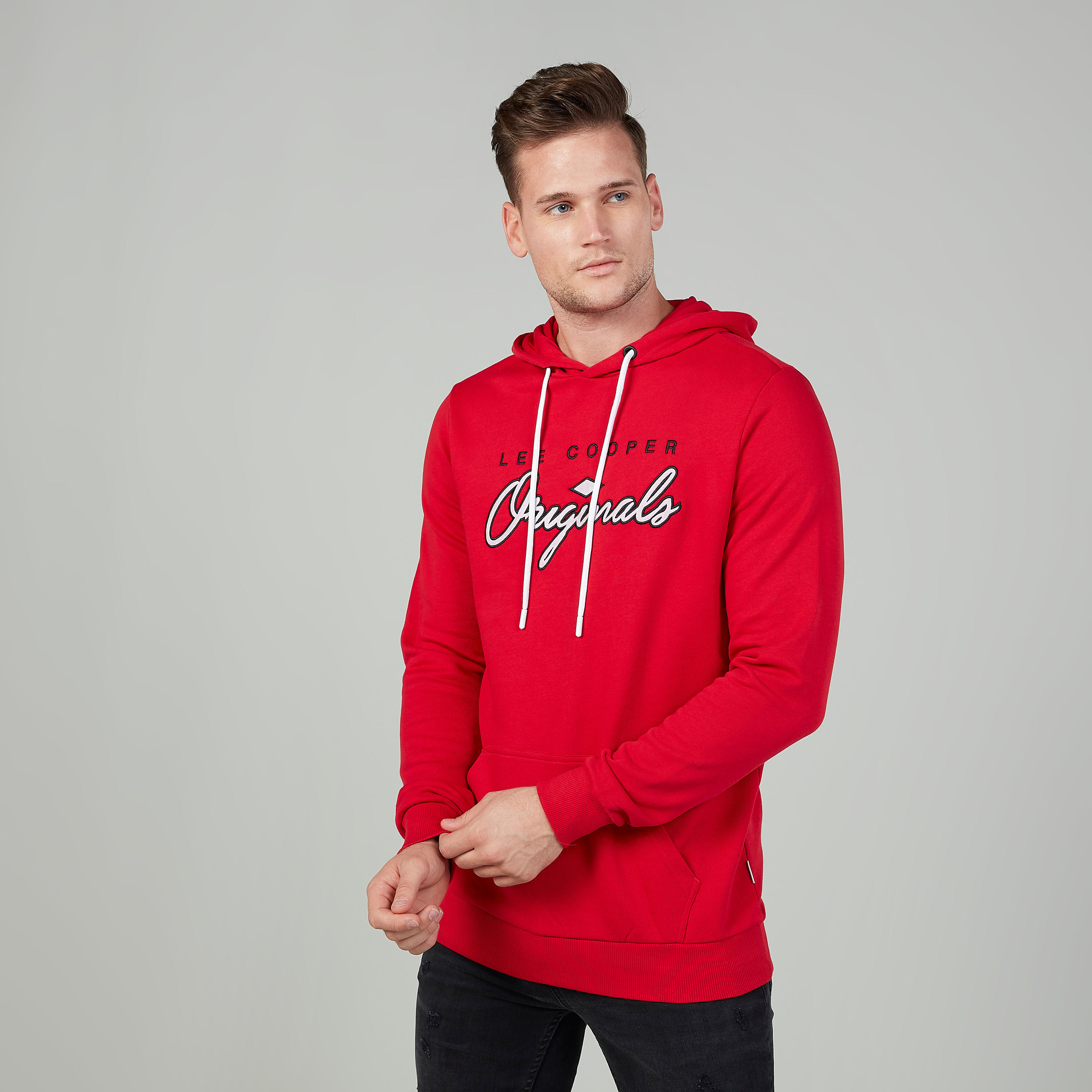 هودي مستدام بأكمام طويلة وطبعات من لي كوبر -men-winterwear-hoodiesandsweatshirts-image-1