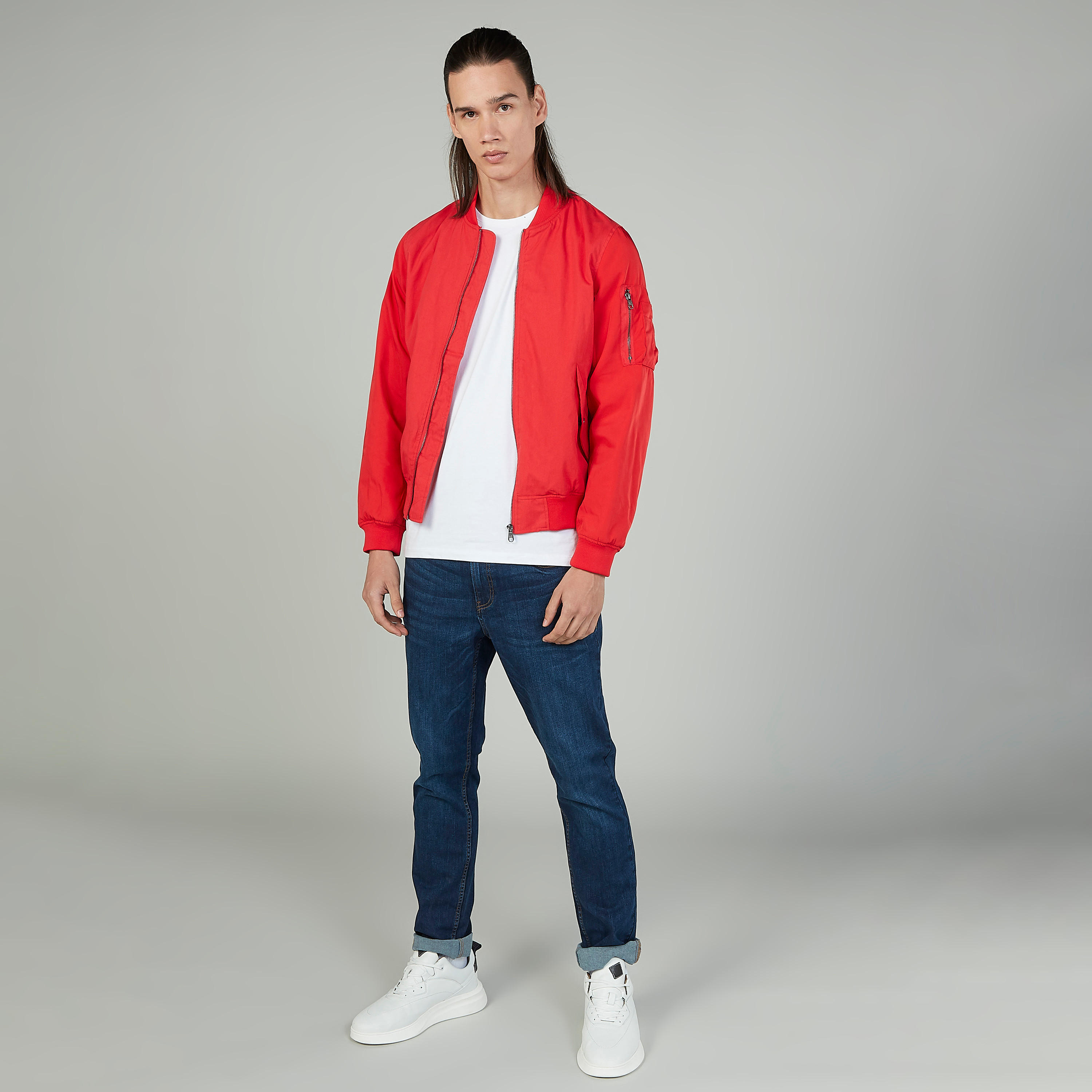 جاكيت سادة بأكمام طويلة وجيوب بطيّة من لي كوبر-men-clothing-jacketsandblazers-jackets-image-2
