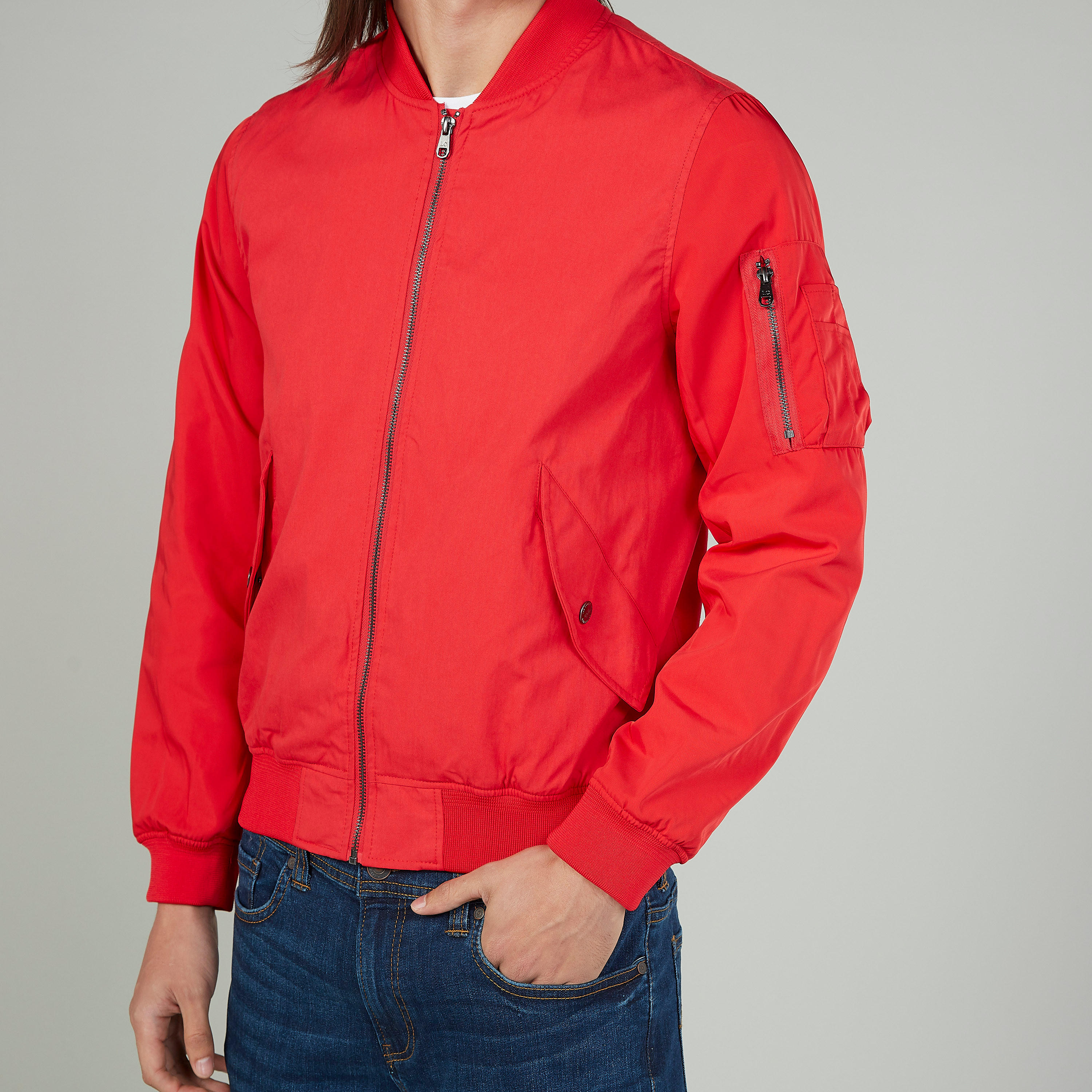 جاكيت سادة بأكمام طويلة وجيوب بطيّة من لي كوبر-men-clothing-jacketsandblazers-jackets-image-3