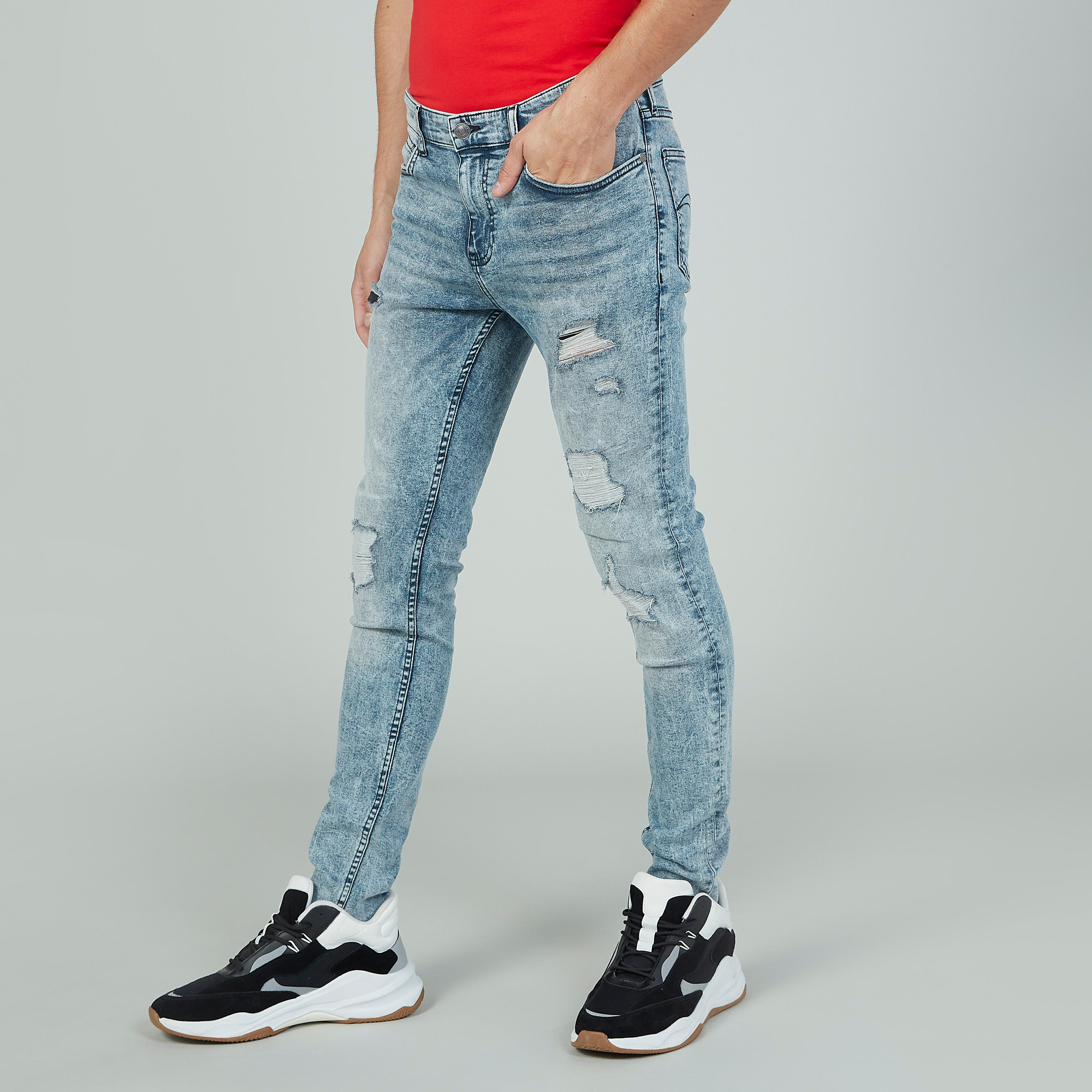 بنطلون جينز طويل ممزق بجيوب من لي كوبر-men-clothing-bottoms-jeans-image-6