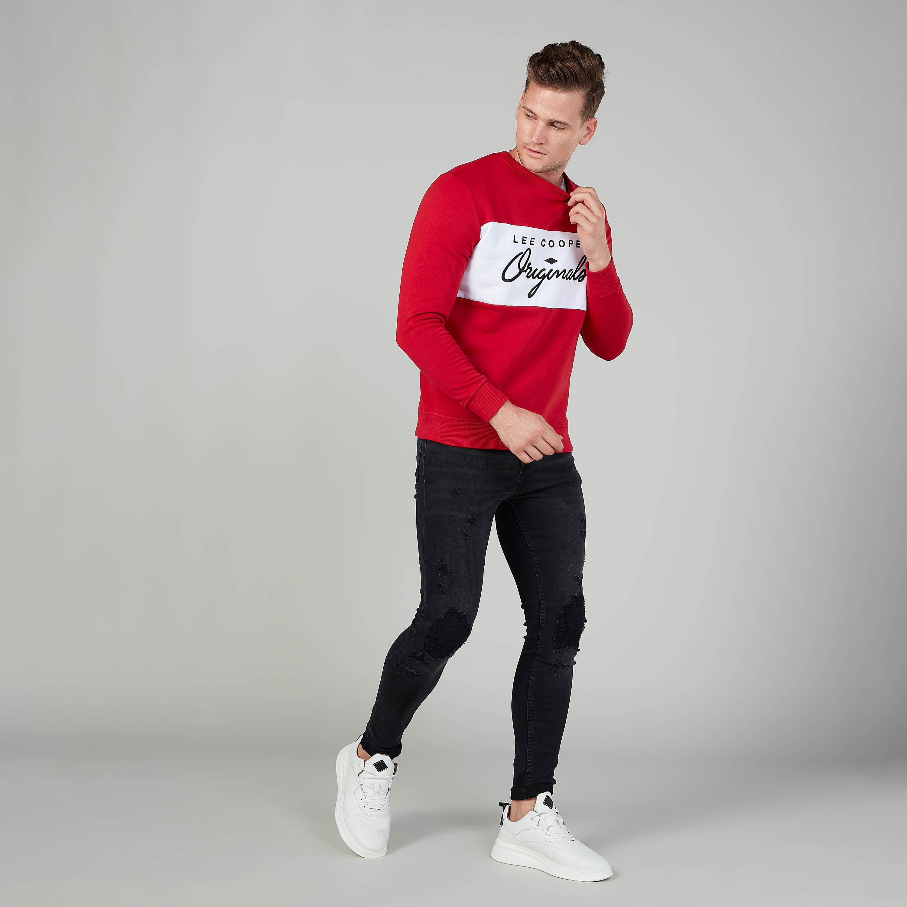 بنطلون جينز ممزّق بجيوب وحلقات للحزام من لي كوبر-men-clothing-bottoms-jeans-image-2