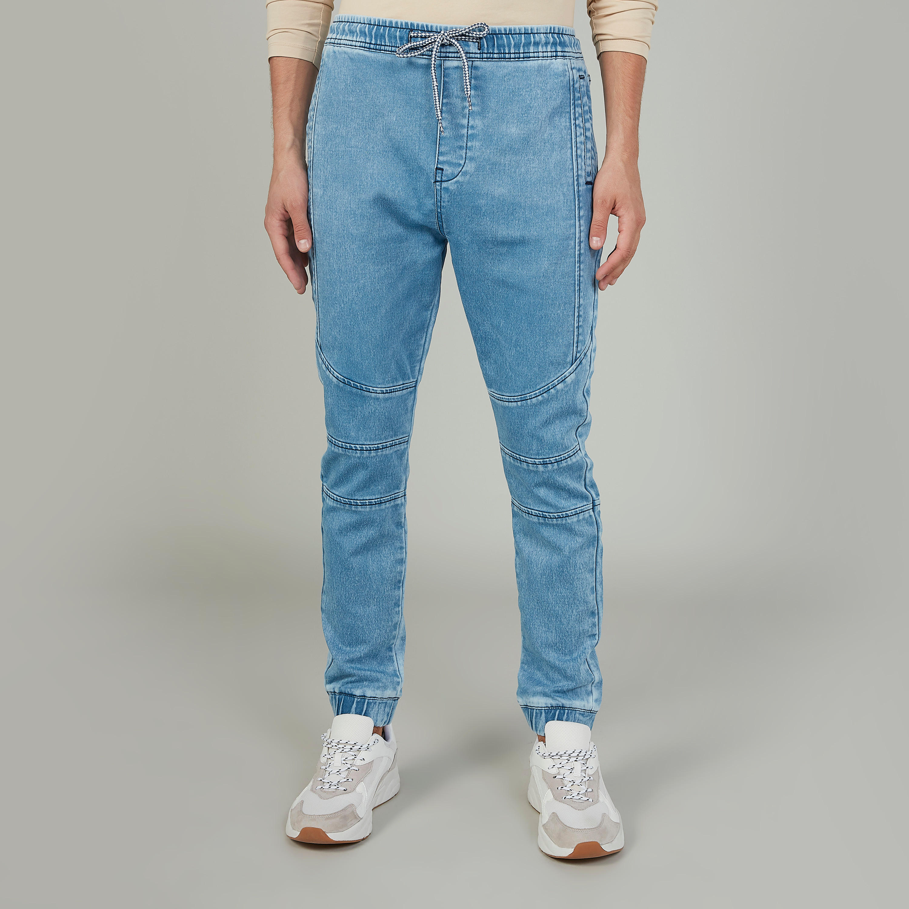 بنطلون رياضي طويل دنيم بجيوب من لي كوبر-men-clothing-bottoms-joggers-image-1