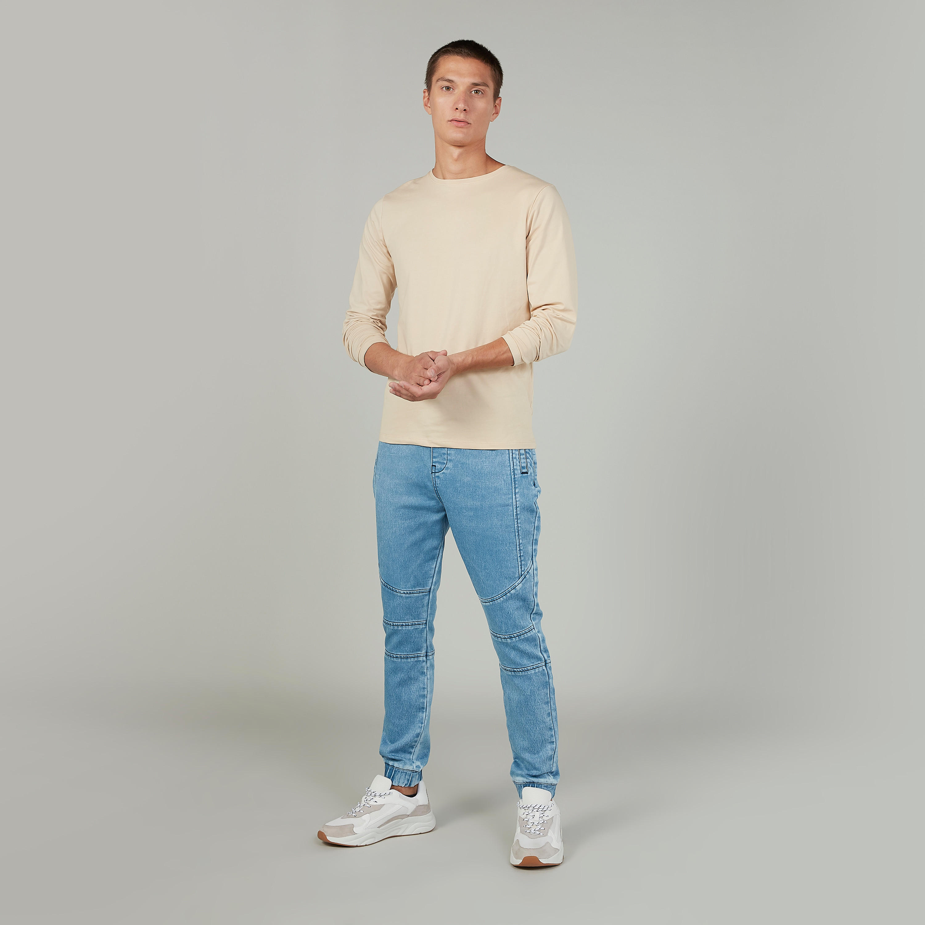 بنطلون رياضي طويل دنيم بجيوب من لي كوبر-men-clothing-bottoms-joggers-image-2