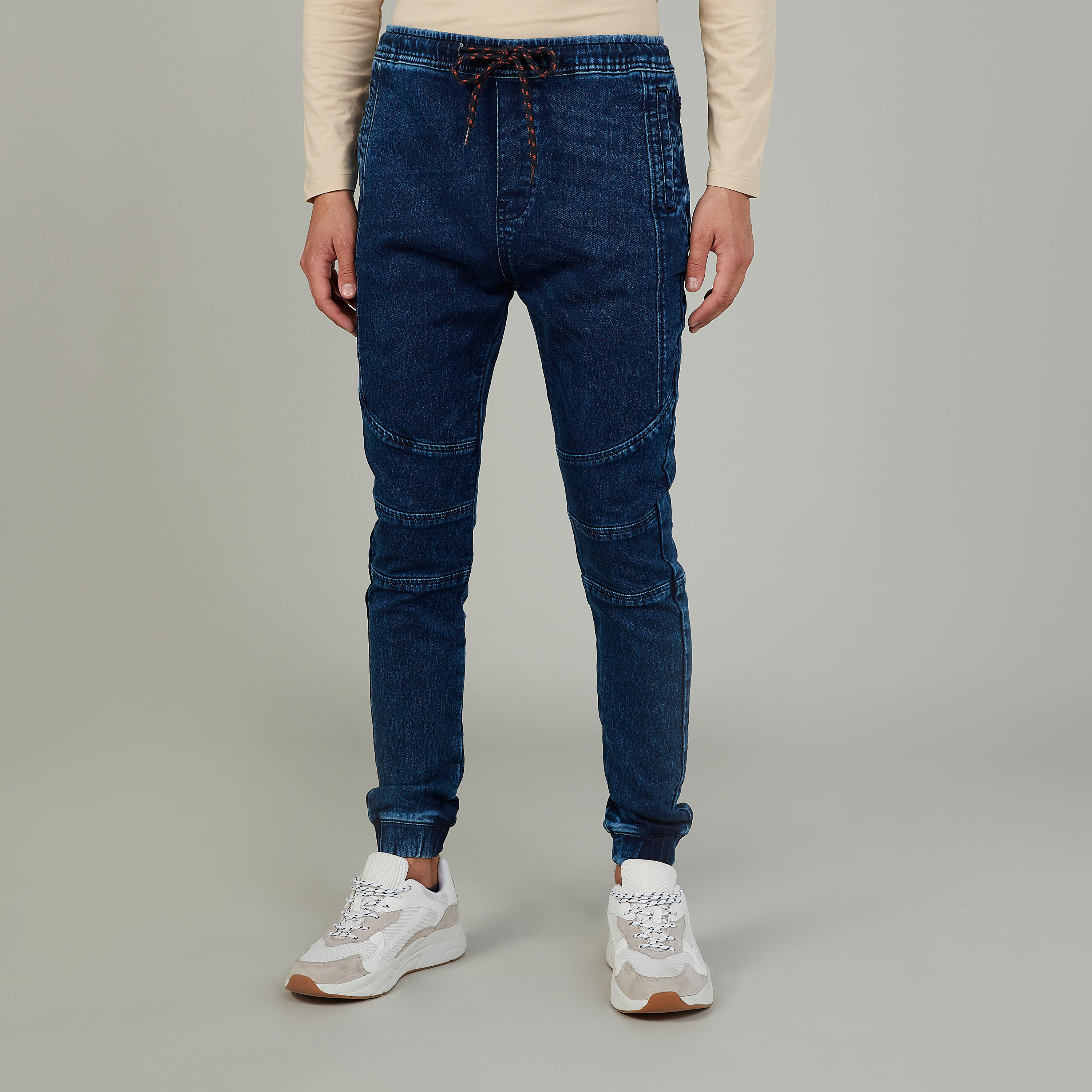 Lee Cooper Cuffed Joggers with Drawstring Waistband-men-clothing-bottoms-joggers-image-1