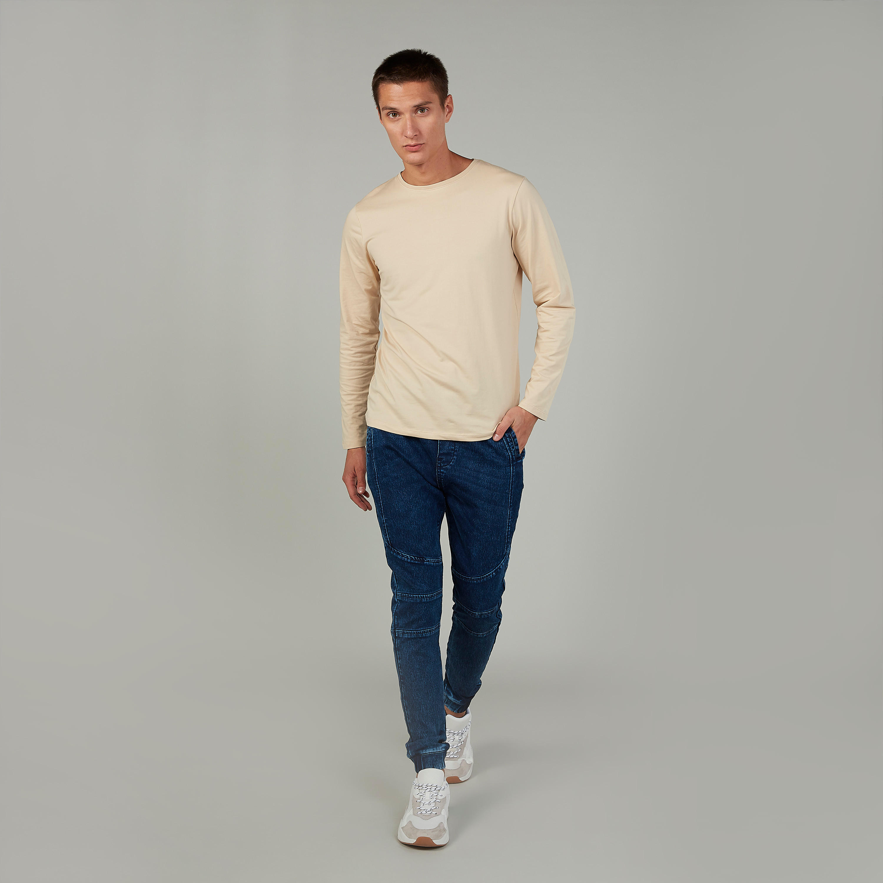Lee Cooper Cuffed Joggers with Drawstring Waistband-men-clothing-bottoms-joggers-image-2