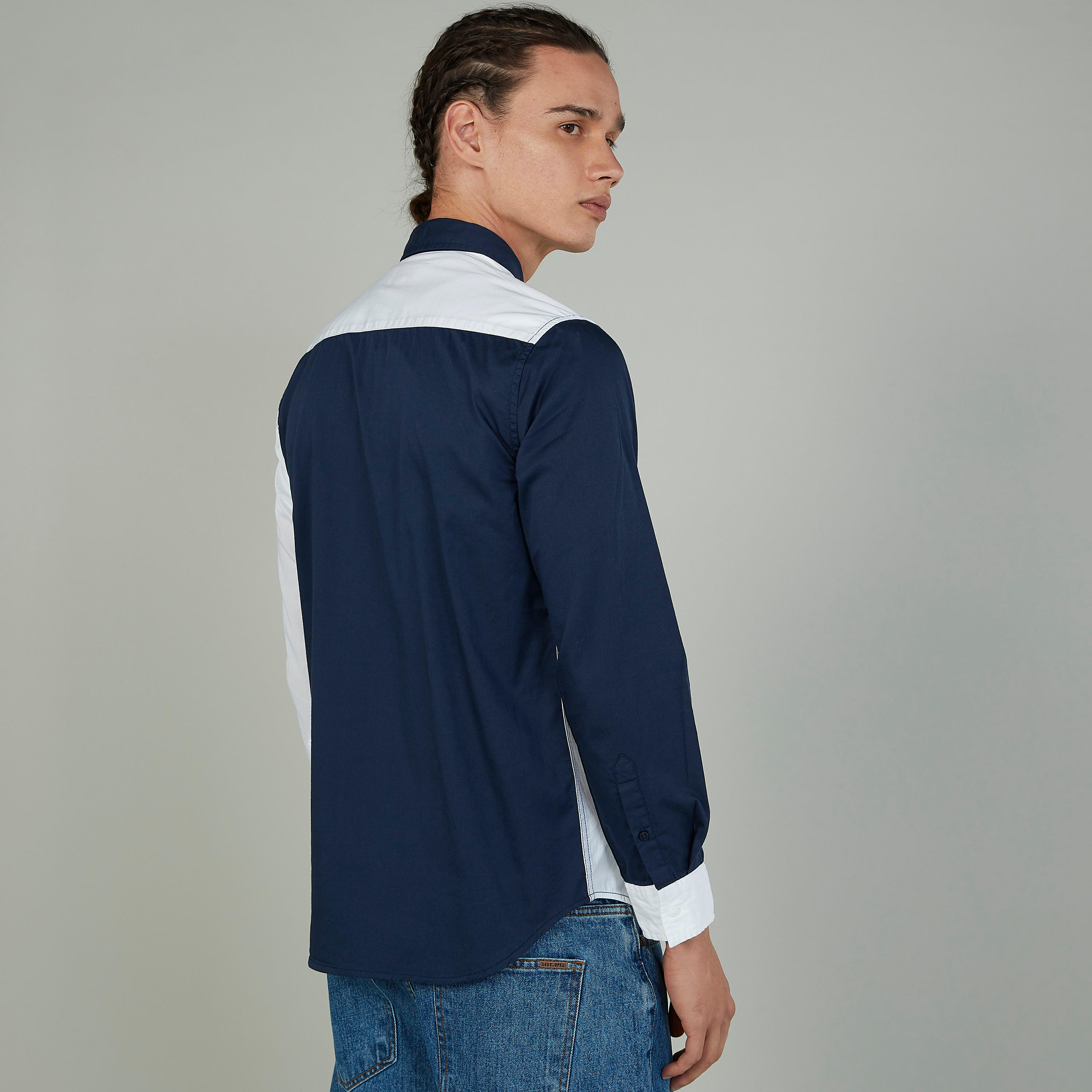 Lee Cooper Striped Shirt with Long Sleeves and Chest Pocket-men-clothing-shirts-image-4