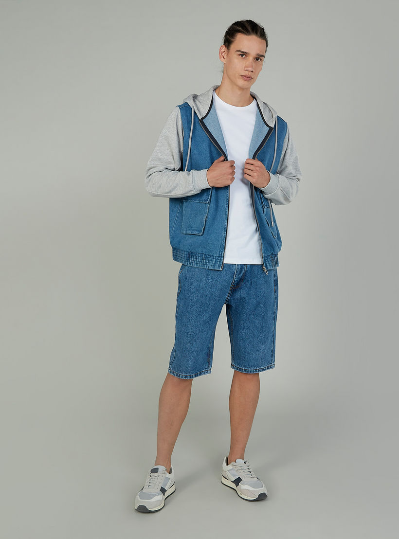 جاكيت دينم بأكمام طويلة وقبّعة من لي كوبر-men-clothing-jacketsandblazers-jackets-image-2