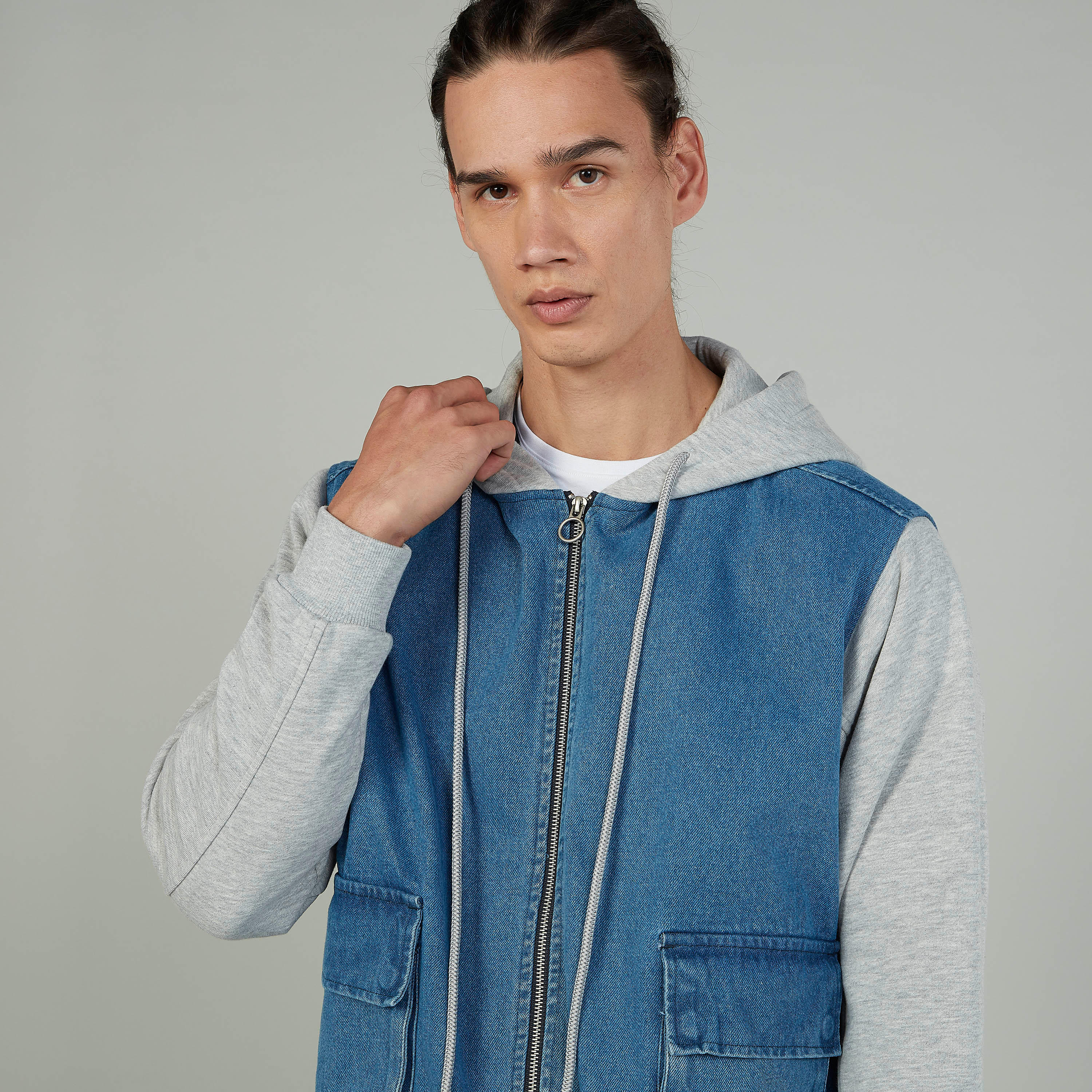 جاكيت دينم بأكمام طويلة وقبّعة من لي كوبر-men-clothing-jacketsandblazers-jackets-image-3