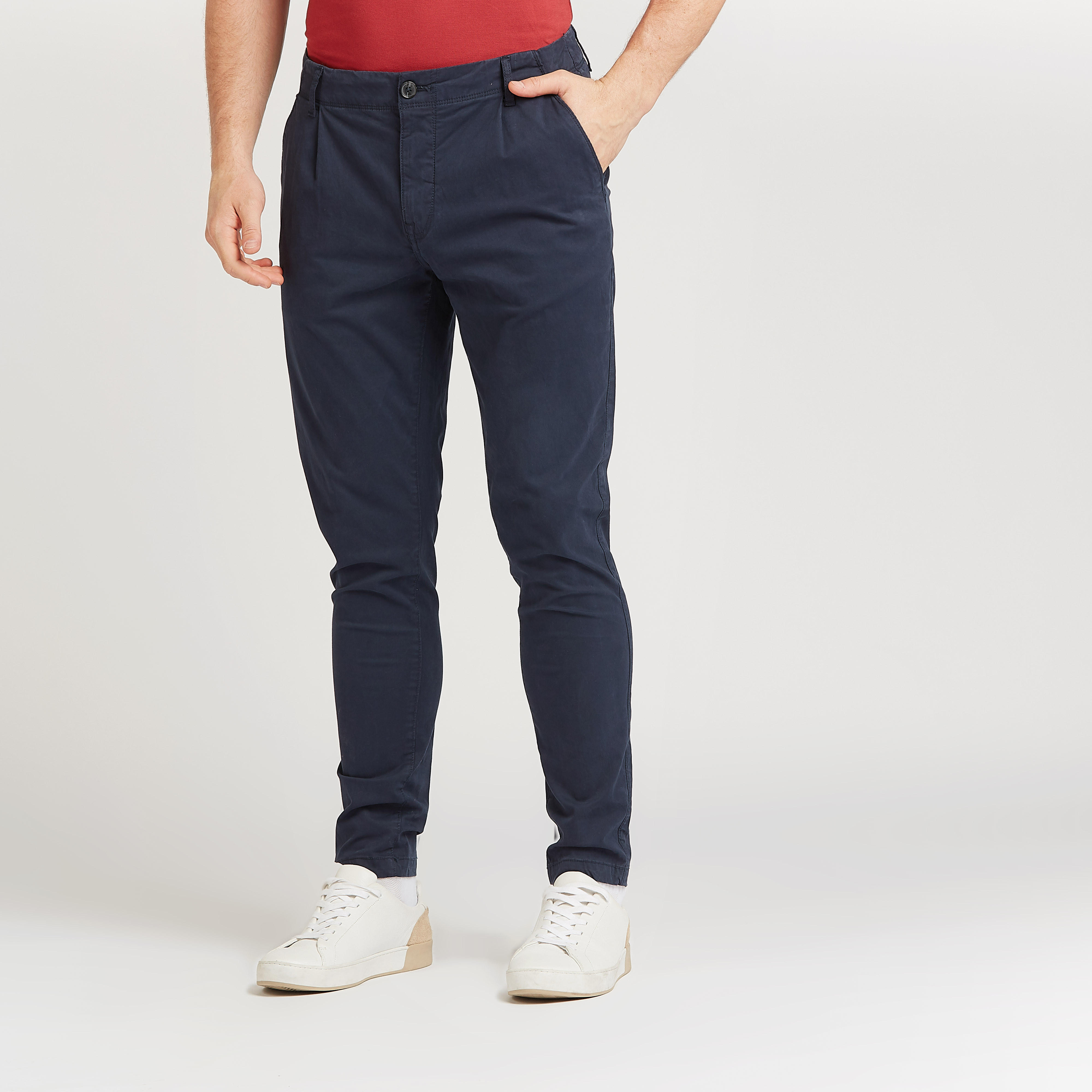 بنطلون سادة بجيوب من لي كوبر-men-clothing-bottoms-trousersandchinos-trousers-image-4