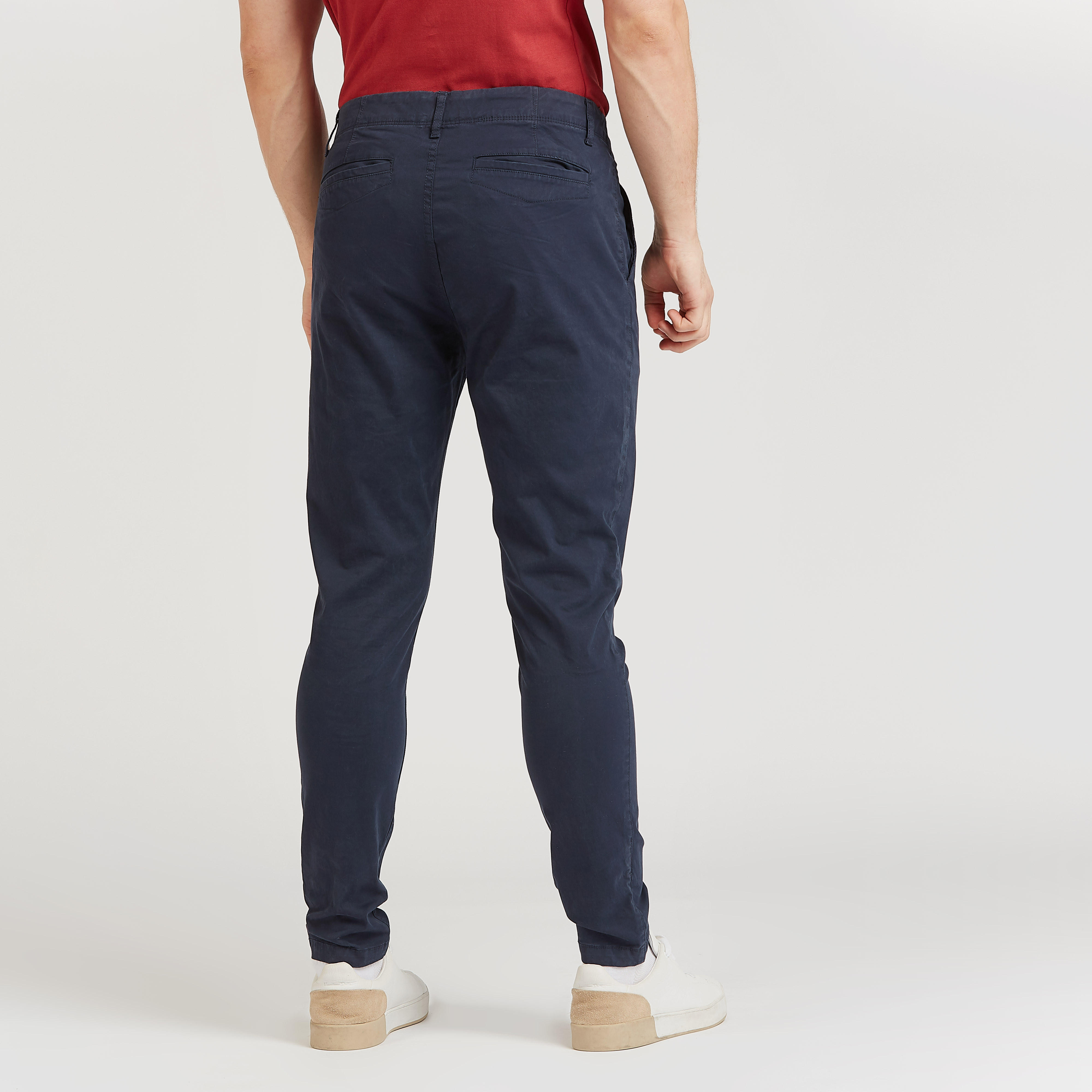 بنطلون سادة بجيوب من لي كوبر-men-clothing-bottoms-trousersandchinos-trousers-image-2