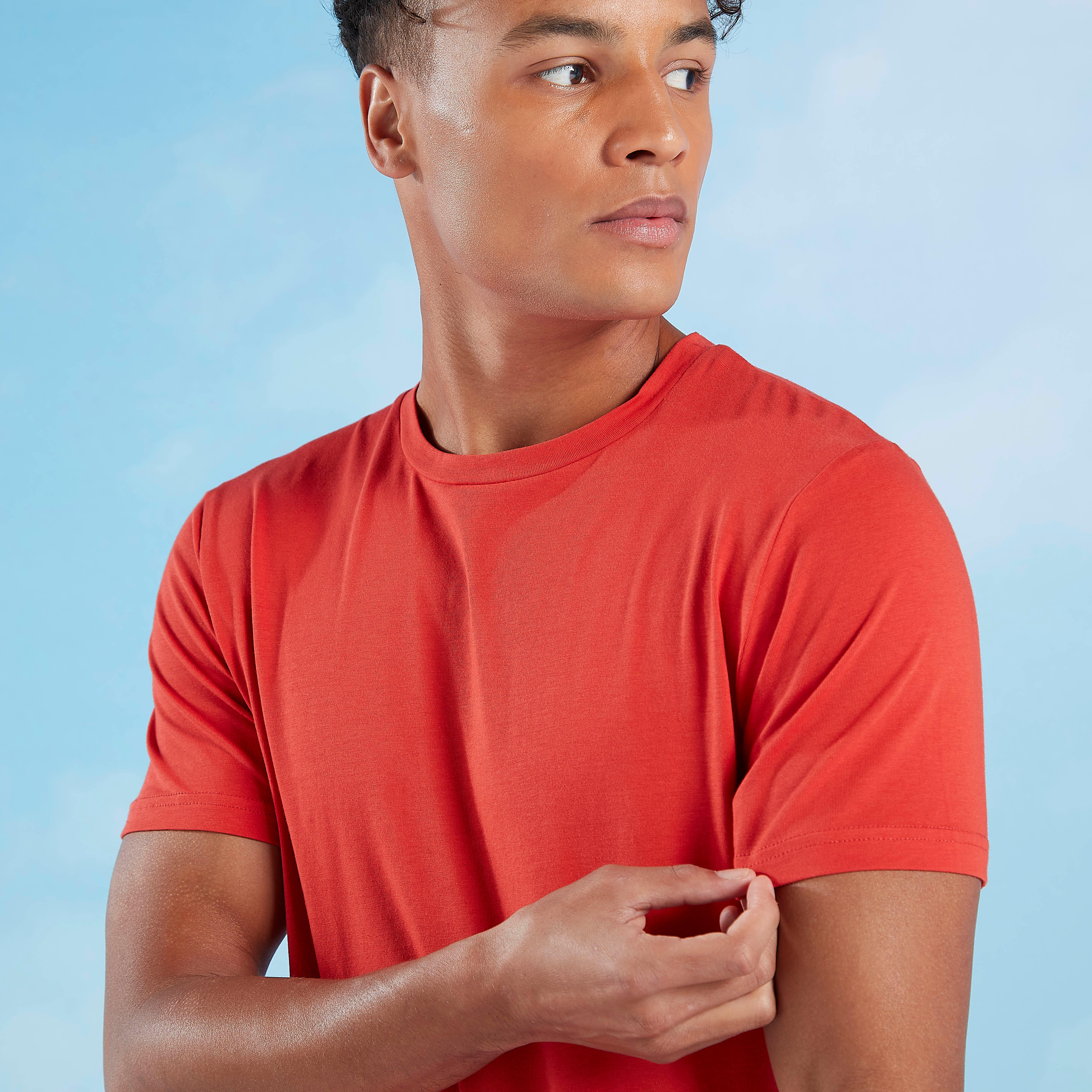 Lee Cooper Solid Round Neck T-shirt with Short Sleeves-men-clothing-tshirtsandpolos-tshirts-image-1