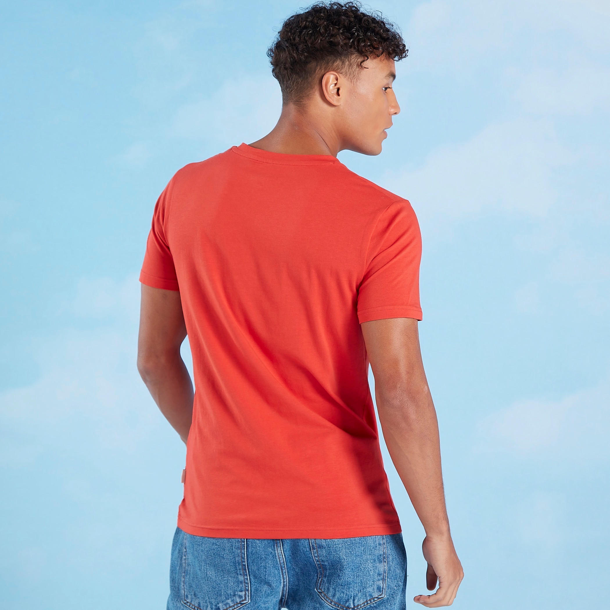 Lee Cooper Solid Round Neck T-shirt with Short Sleeves-men-clothing-tshirtsandpolos-tshirts-image-4