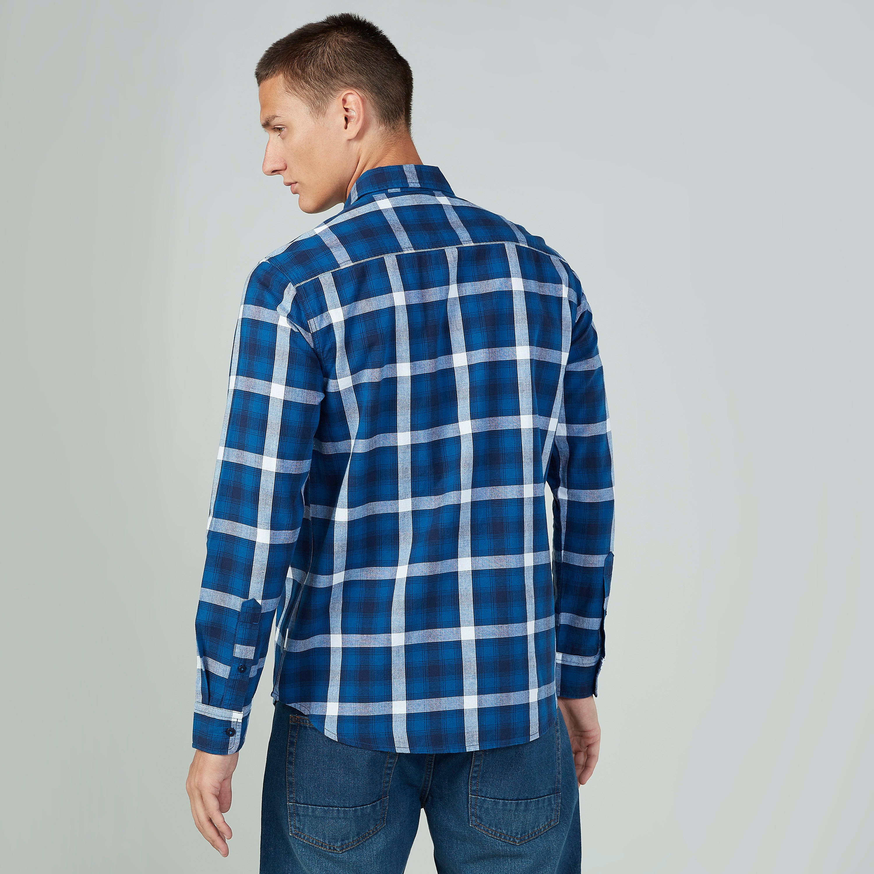 قميص كاروهات بأكمام طويلة وجيوب بطيّة من لي كوبر-men-clothing-shirts-image-4