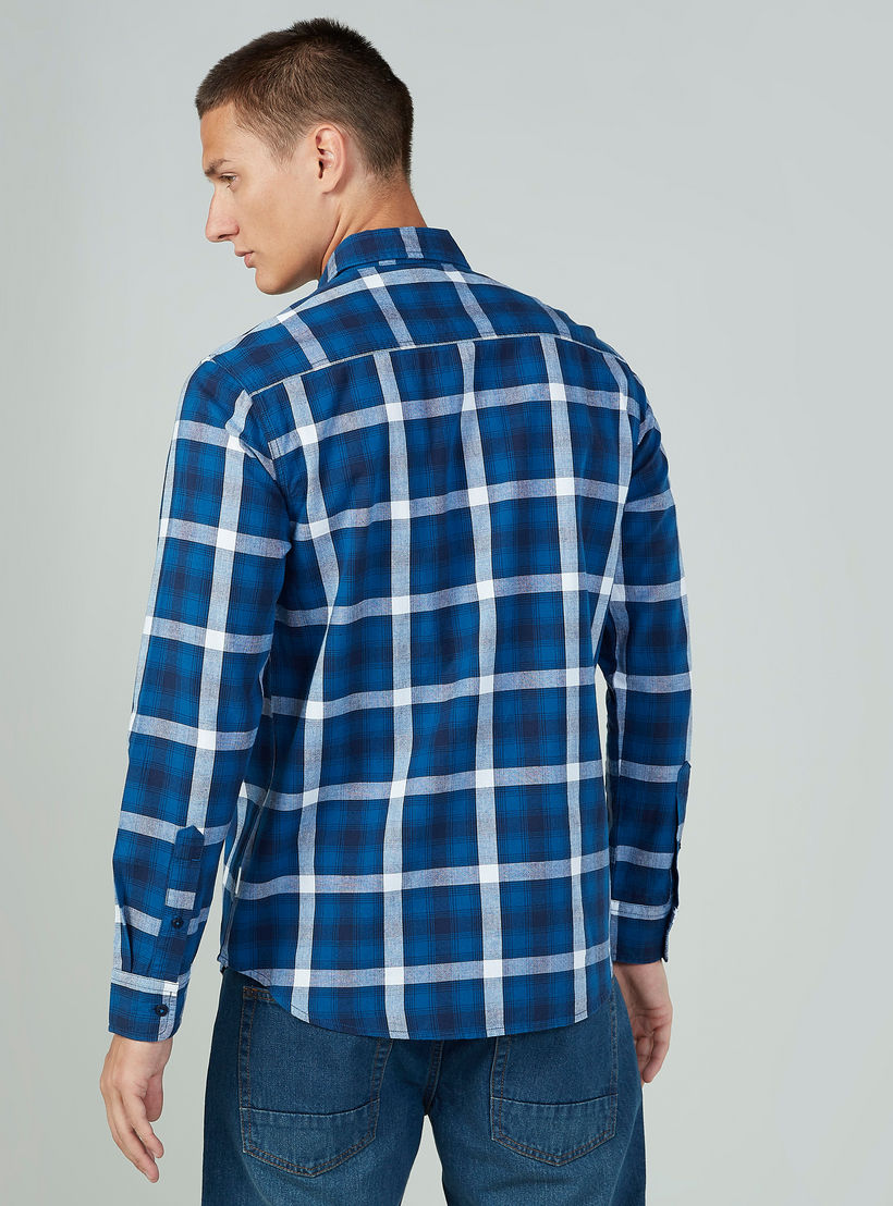 قميص كاروهات بأكمام طويلة وجيوب بطيّة من لي كوبر-men-clothing-shirts-image-4