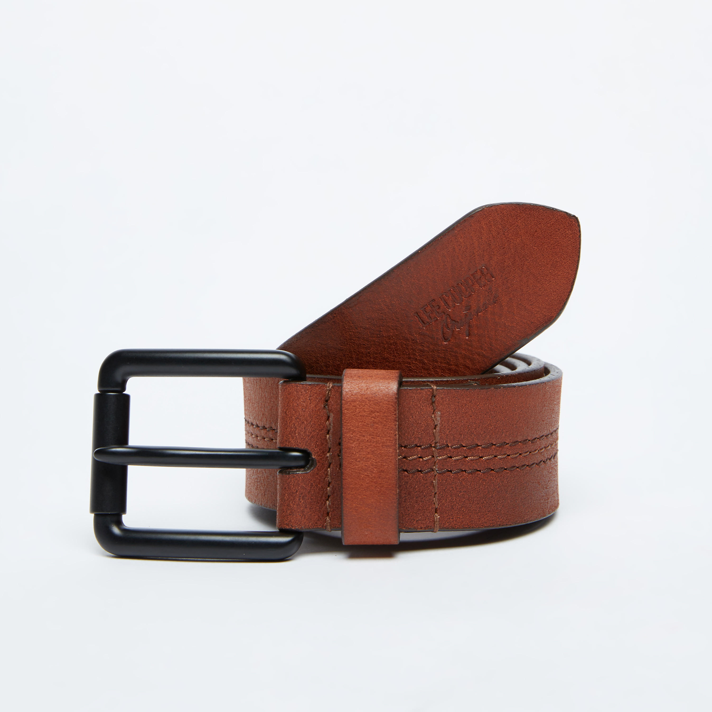 حزام بارز الملمس بإبزيم إغلاق بدبوس من لي كوبر-men-beltsandwallets-belts-image-1