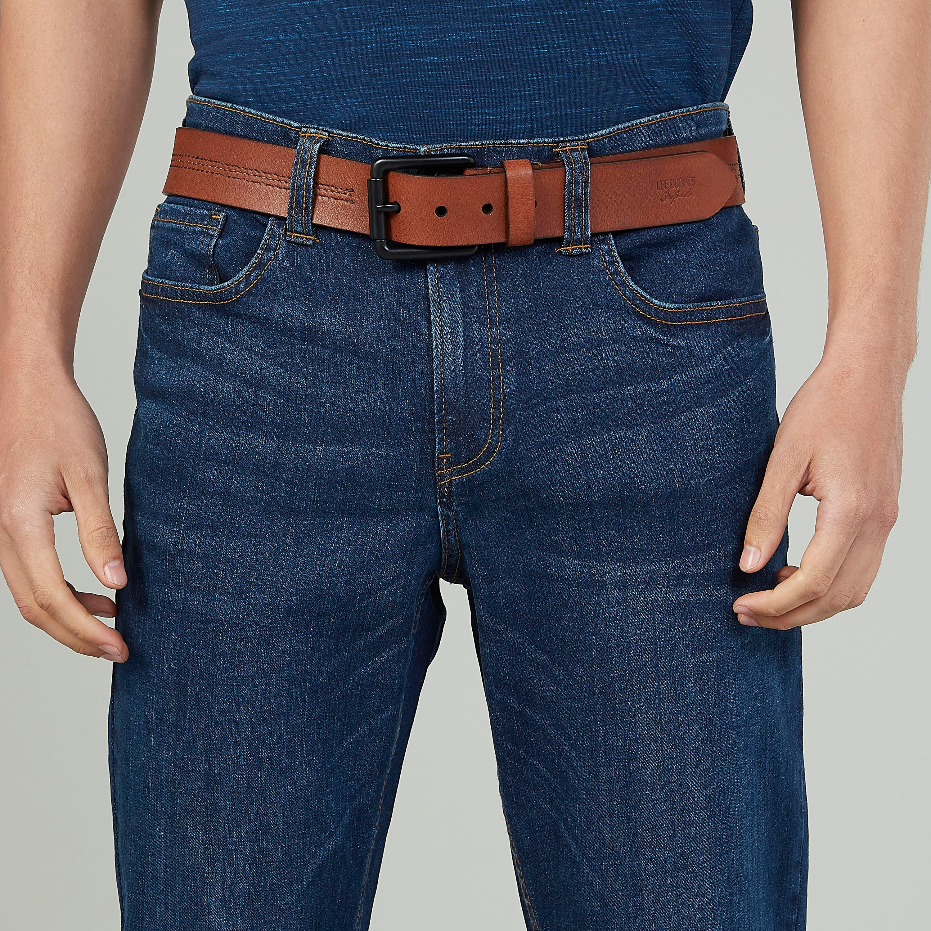 حزام بارز الملمس بإبزيم إغلاق بدبوس من لي كوبر-men-beltsandwallets-belts-image-2