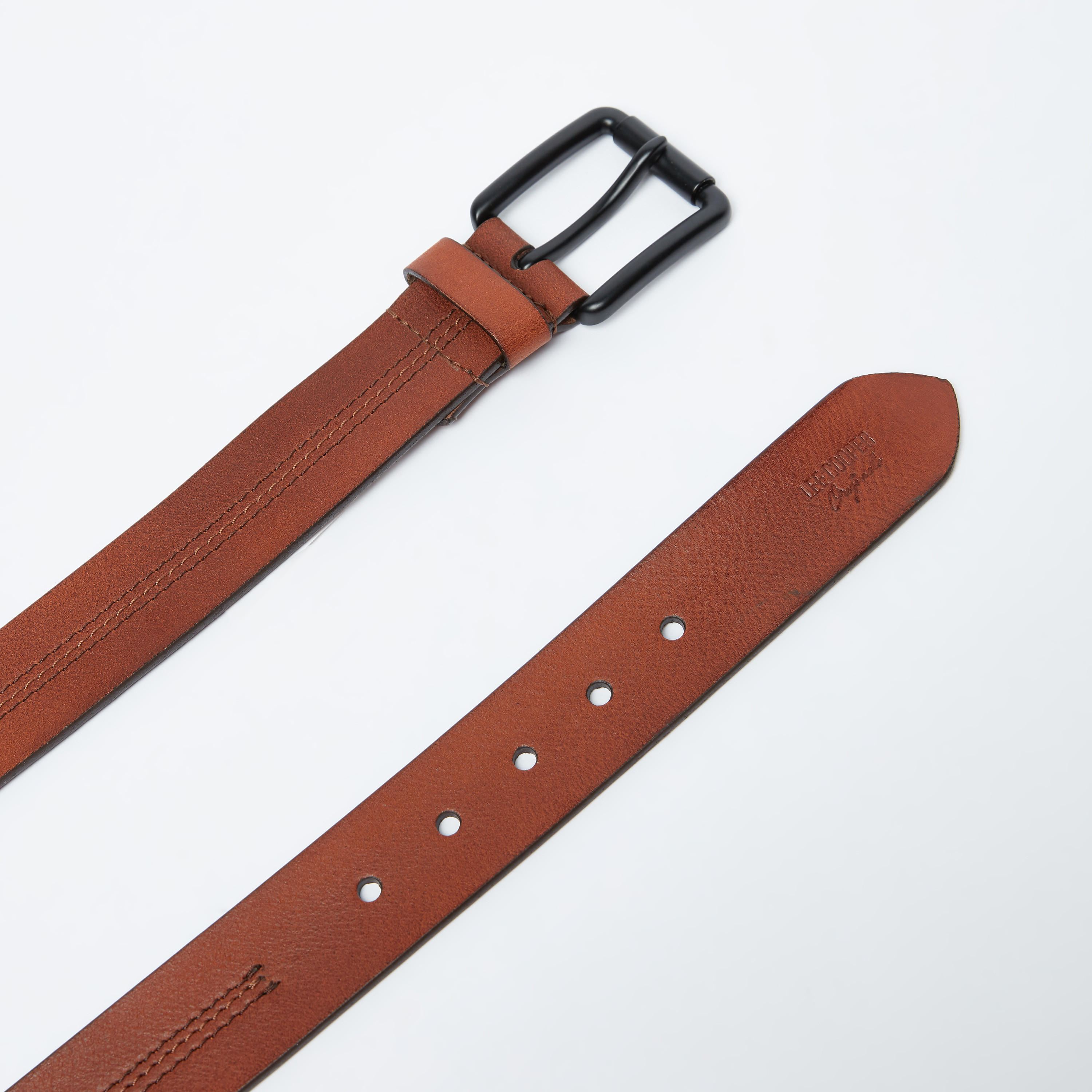 حزام بارز الملمس بإبزيم إغلاق بدبوس من لي كوبر-men-beltsandwallets-belts-image-3