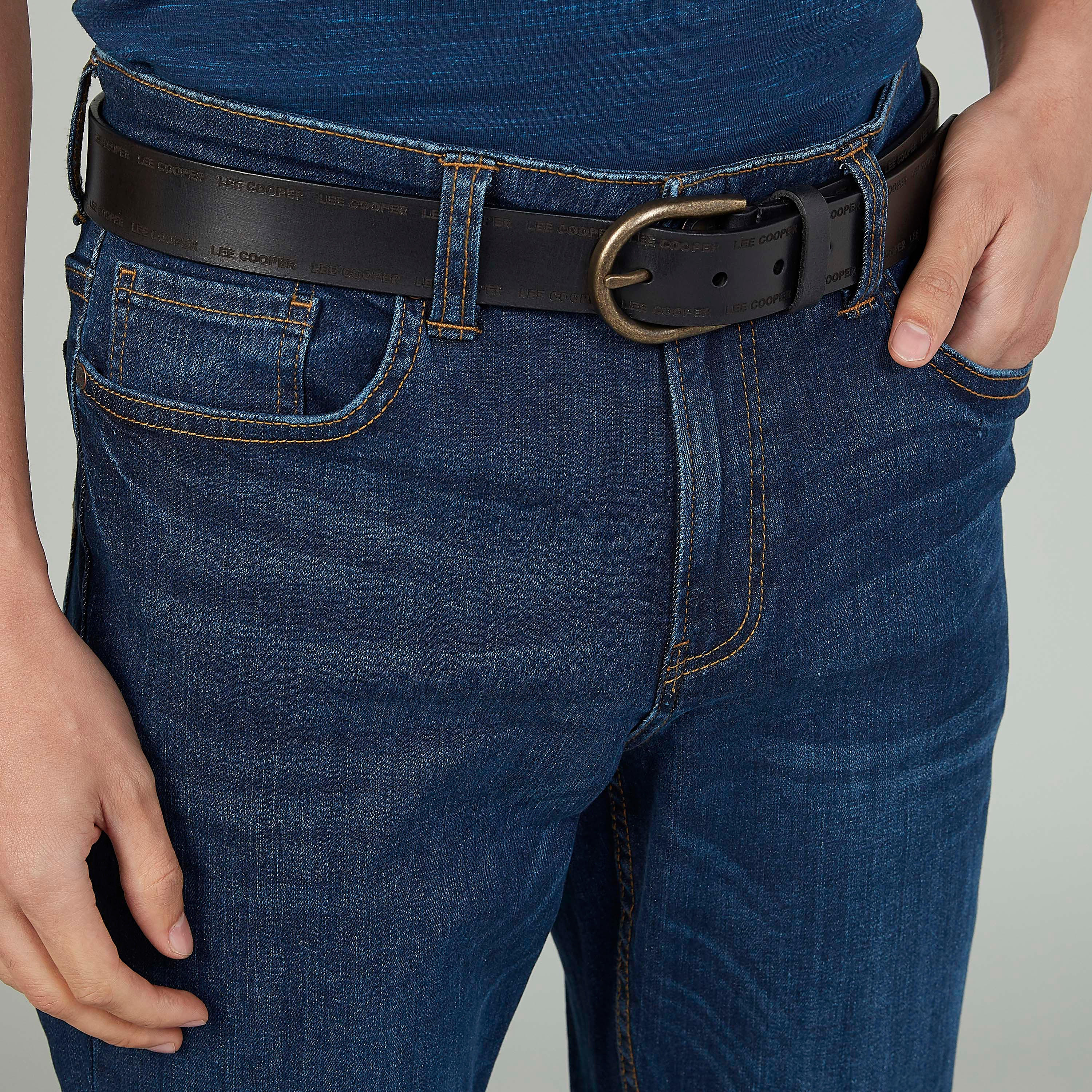 Lee Cooper Solid Belt with Pin Buckle-men-beltsandwallets-belts-image-2