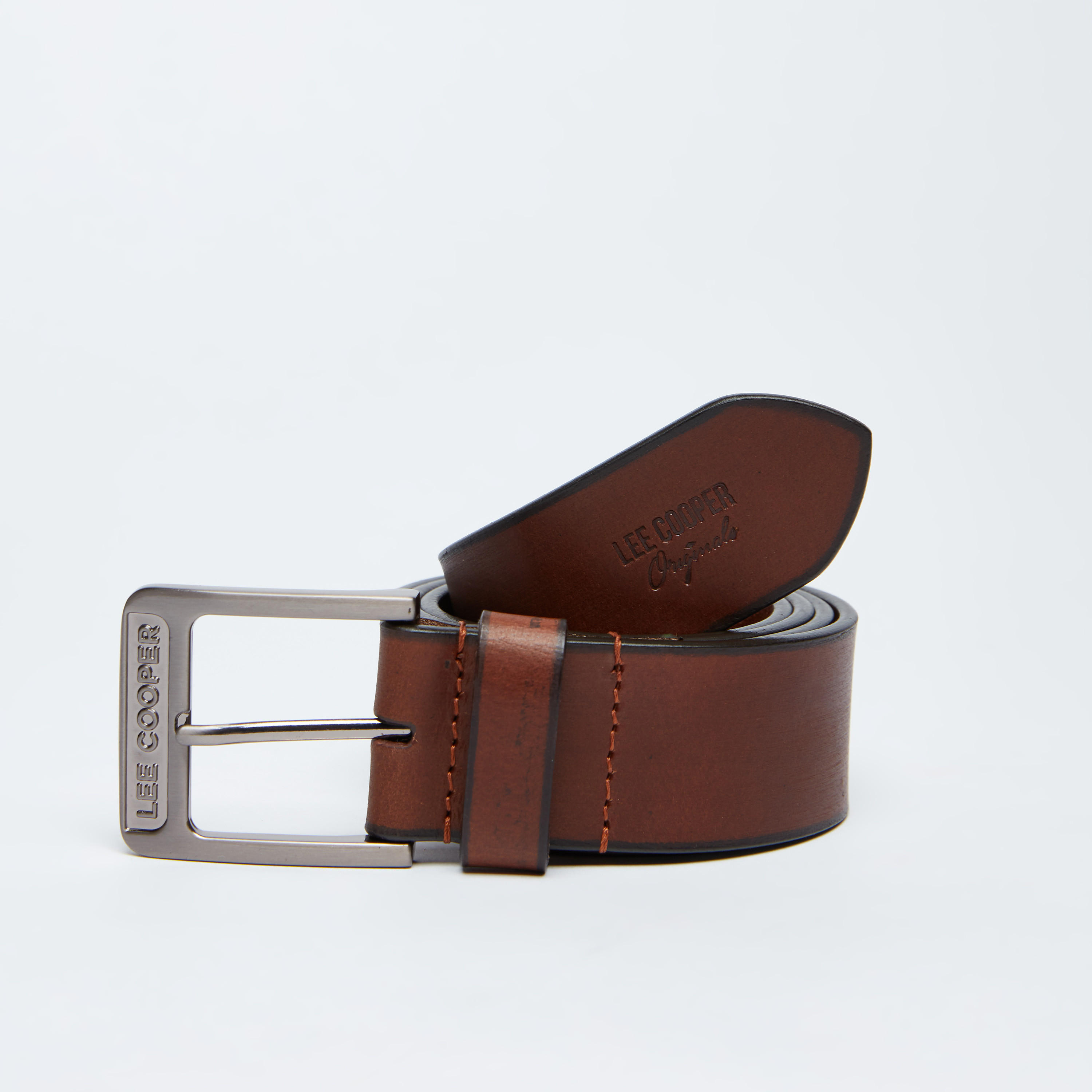 حزام بارز الملمس بإبزيم إغلاق بدبوس من لي كوبر-men-beltsandwallets-belts-image-1