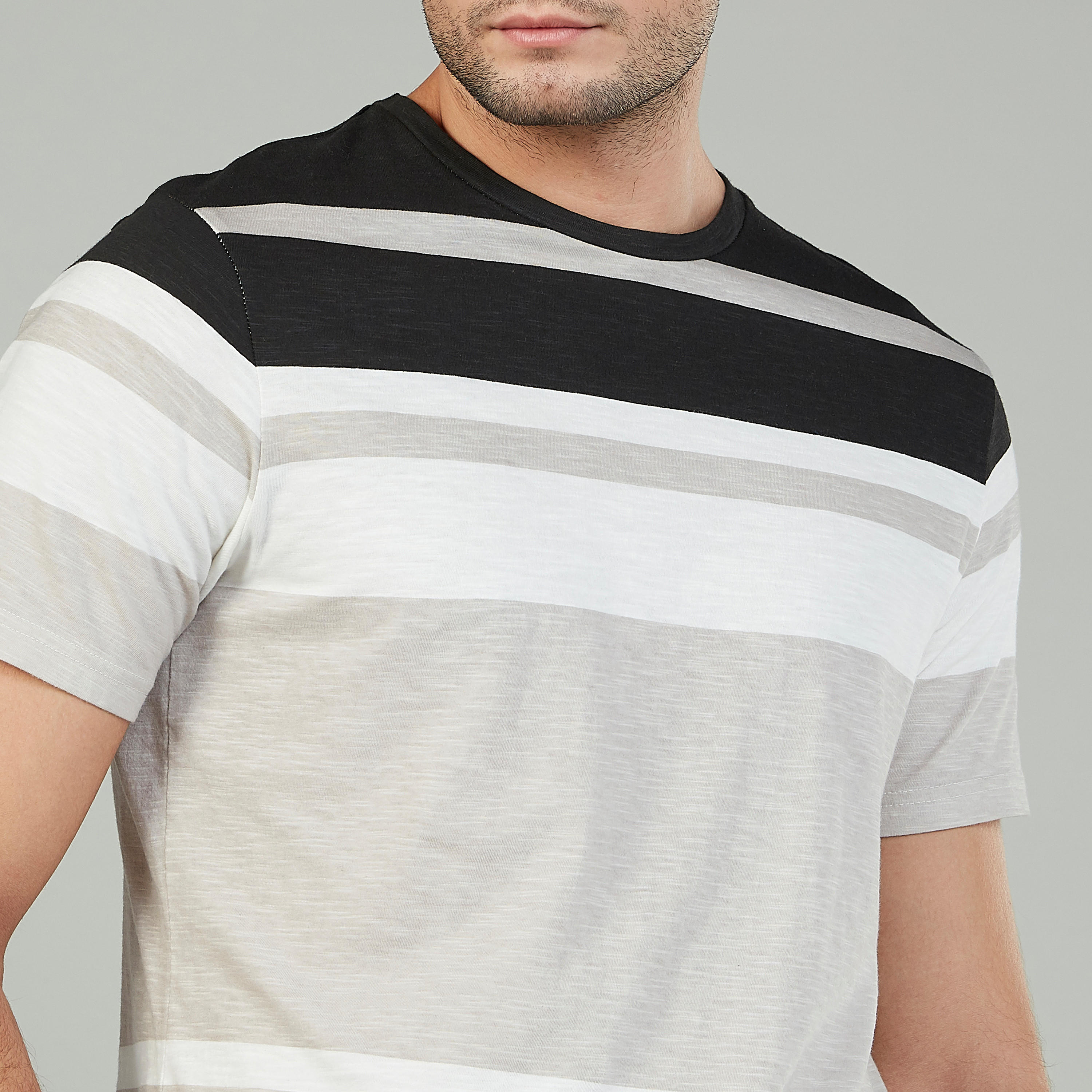 Lee Cooper Striped T-shirt with Crew Neck and Short Sleeves-men-clothing-tshirtsandpolos-tshirts-image-3