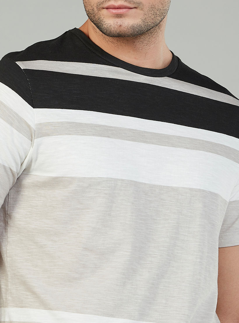 Lee Cooper Striped T-shirt with Crew Neck and Short Sleeves-men-clothing-tshirtsandpolos-tshirts-image-3
