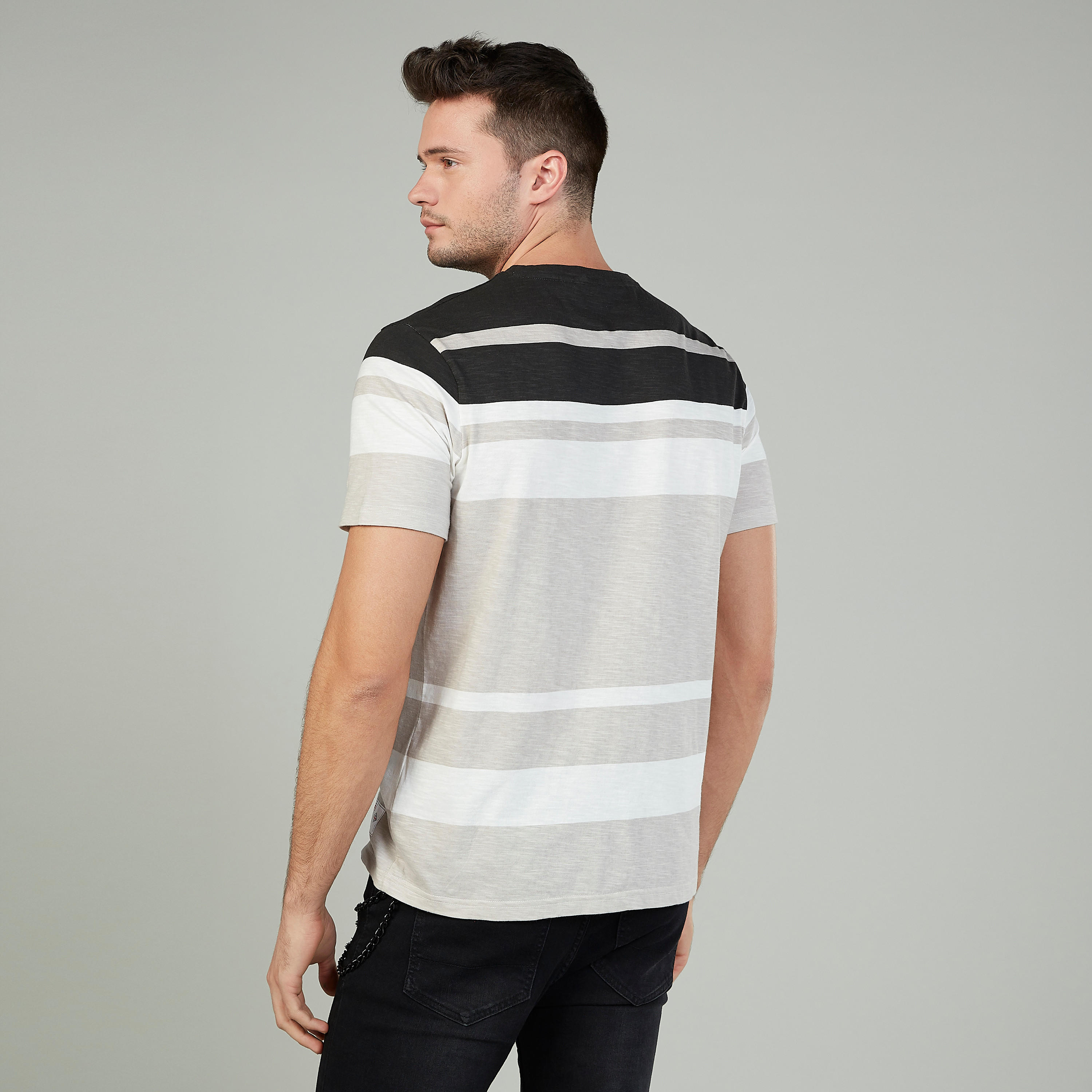 Lee Cooper Striped T-shirt with Crew Neck and Short Sleeves-men-clothing-tshirtsandpolos-tshirts-image-4
