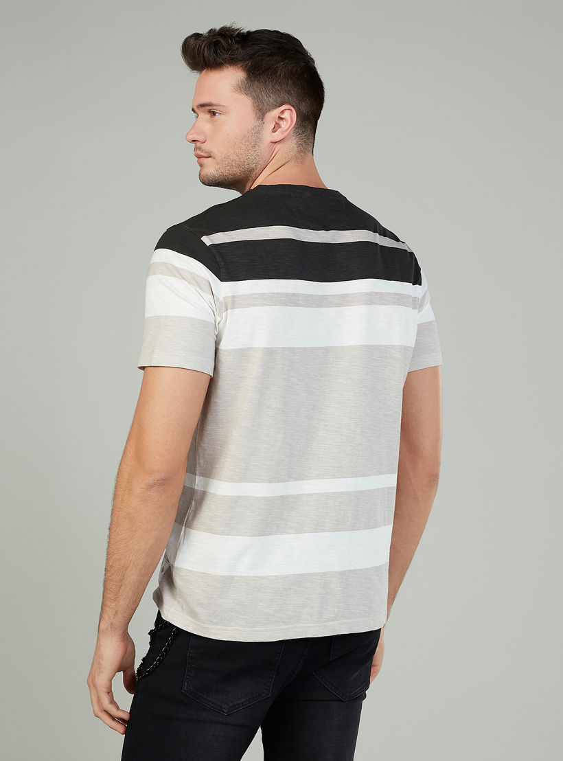 Lee Cooper Striped T-shirt with Crew Neck and Short Sleeves-men-clothing-tshirtsandpolos-tshirts-image-4