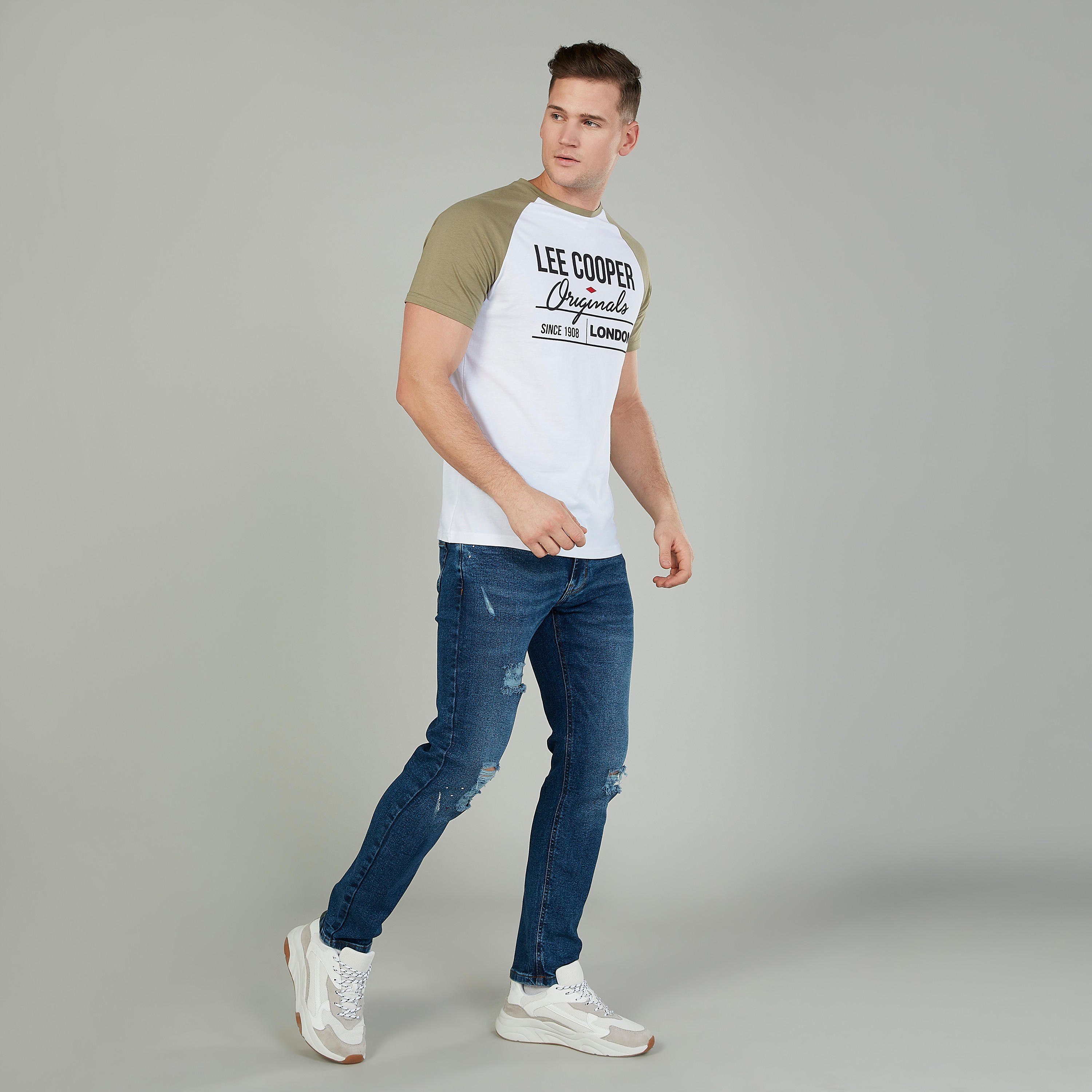 Lee Cooper Printed T-shirt with Crew Neck and Raglan Sleeves-men-clothing-tshirtsandpolos-tshirts-image-2