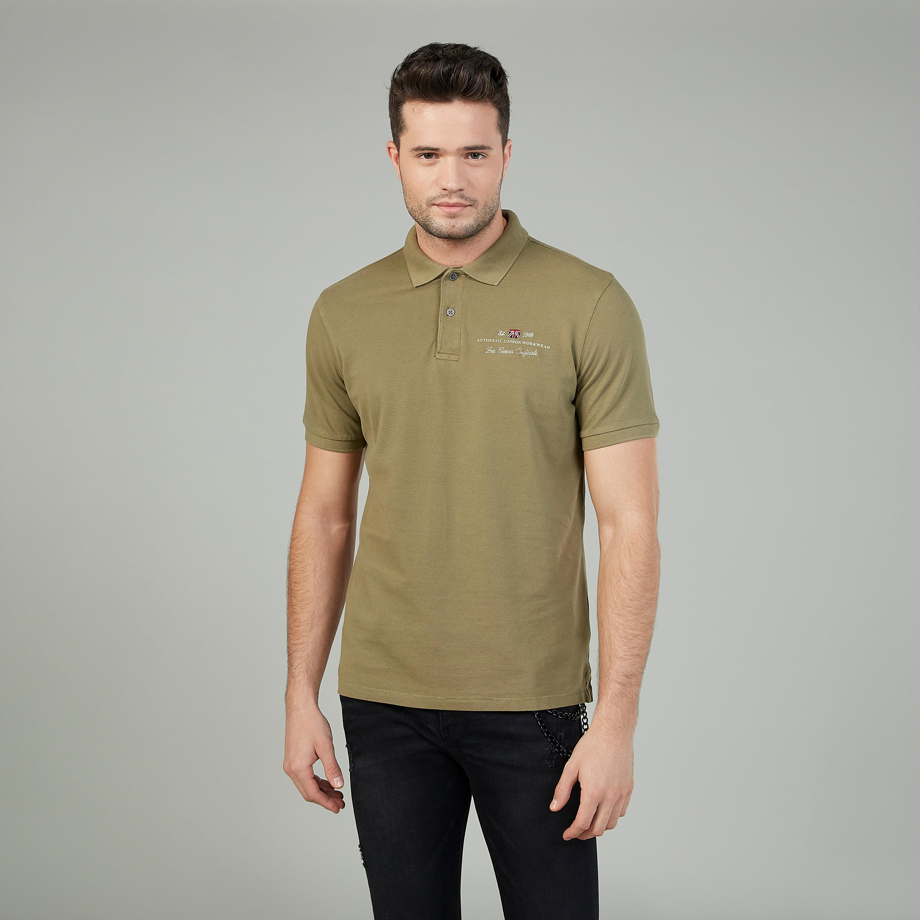 تيشيرت بولو بأكمام قصيرة وطبعات من لي كوبر-men-clothing-tshirtsandpolos-polos-image-1