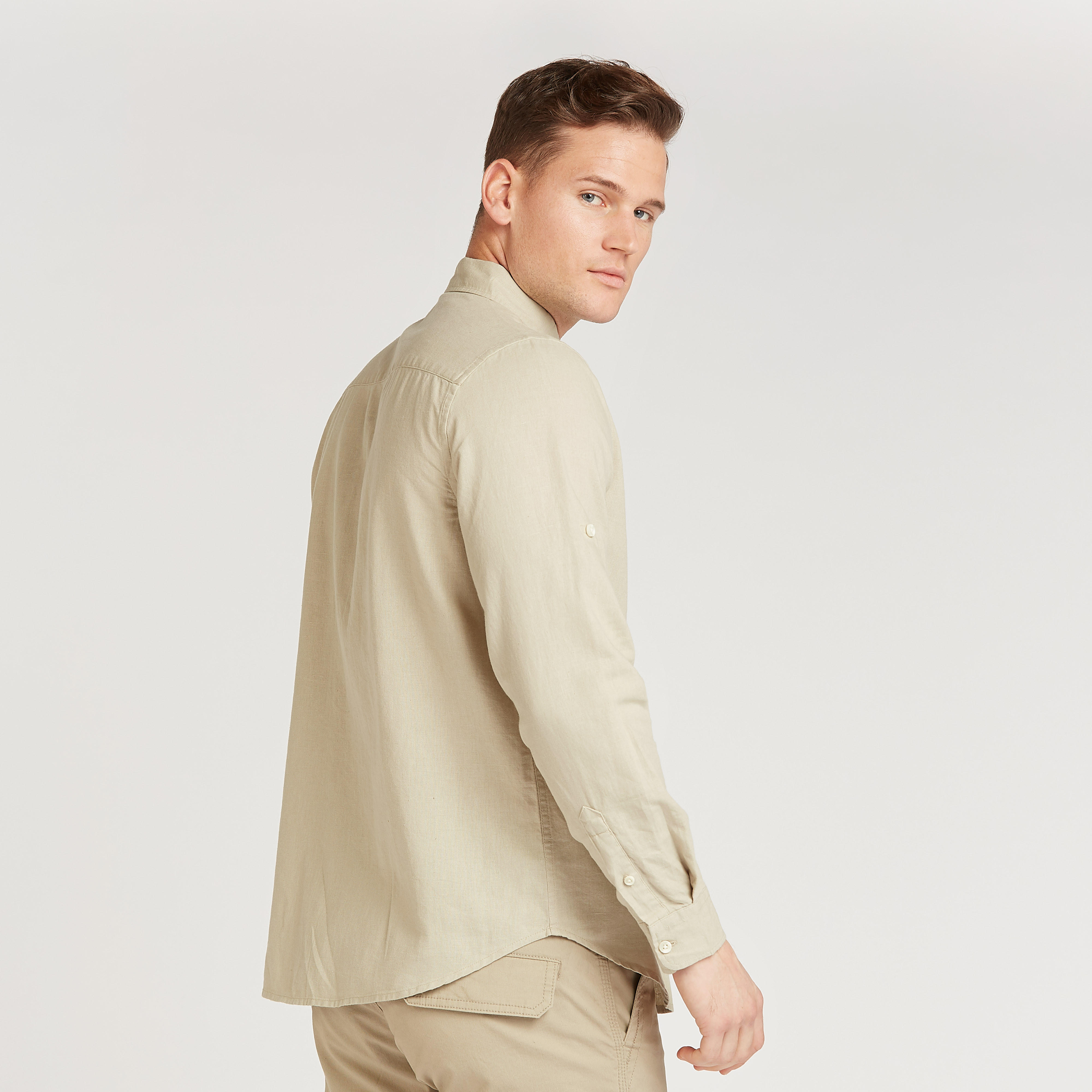 Lee Cooper Solid Shirt with Long Sleeves and Spread Collar-men-clothing-shirts-image-4