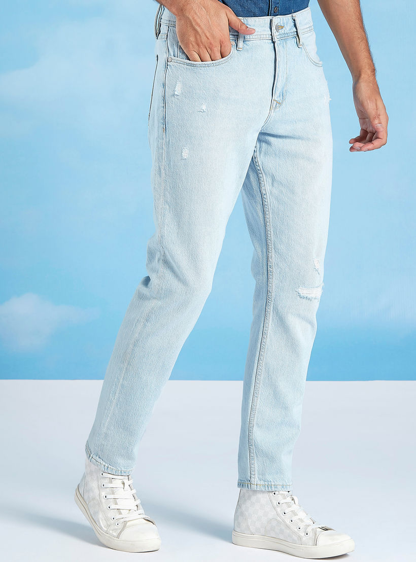 بنطلون جينز سادة بقصّة سليم وجيوب من لي كوبر-men-clothing-bottoms-jeans-image-4