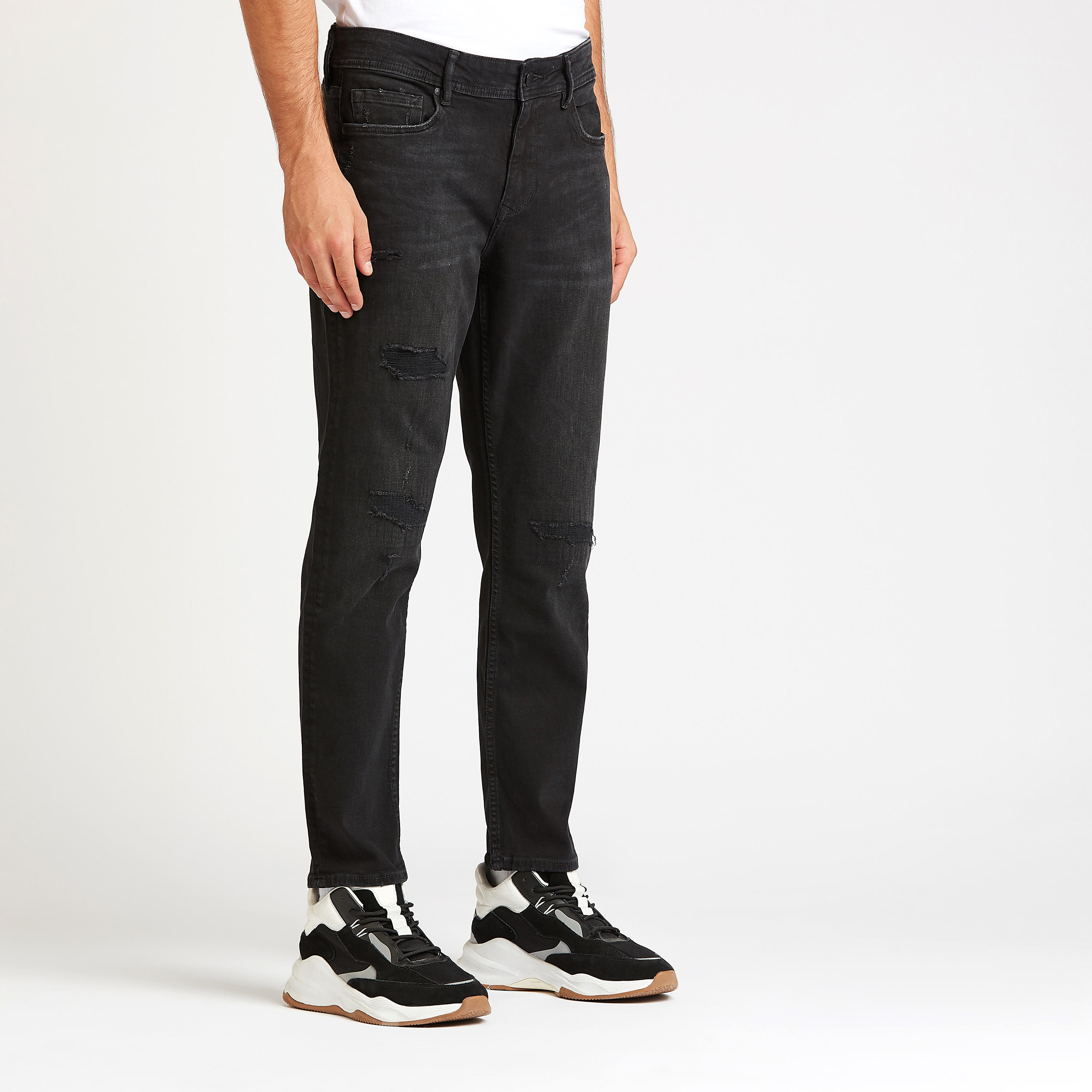 بنطلون جينز سليم مضلّع بخصر منخفض وجيوب من لي كوبر-men-clothing-bottoms-jeans-image-1
