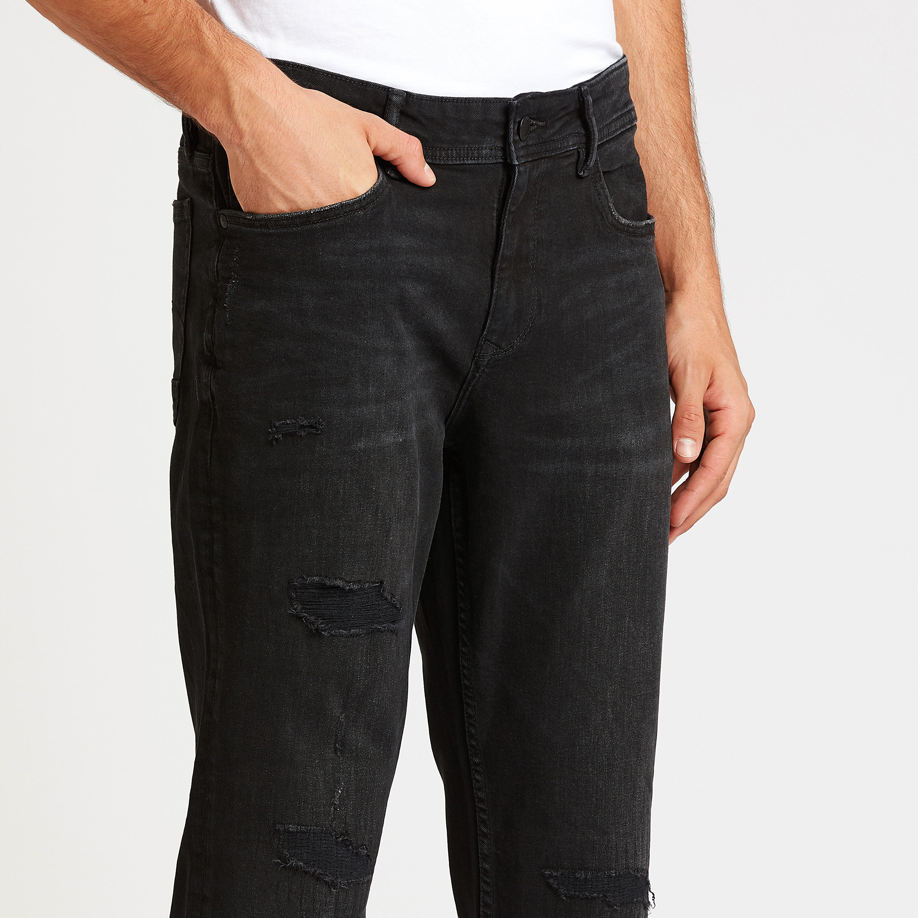 بنطلون جينز سليم مضلّع بخصر منخفض وجيوب من لي كوبر-men-clothing-bottoms-jeans-image-3