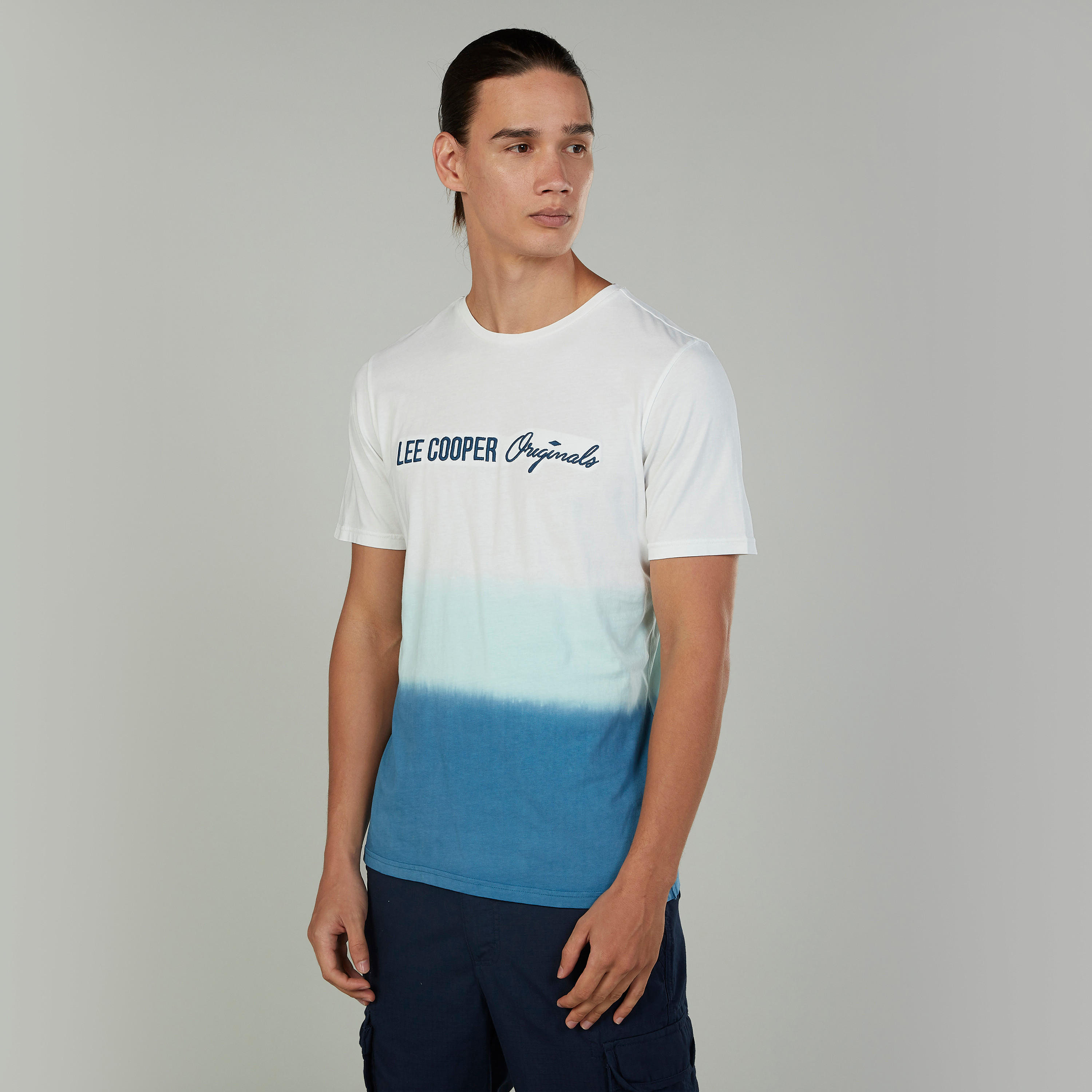 Lee Cooper Print T-shirt with Crew Neck and Short Sleeves-men-clothing-tshirtsandpolos-tshirts-image-1