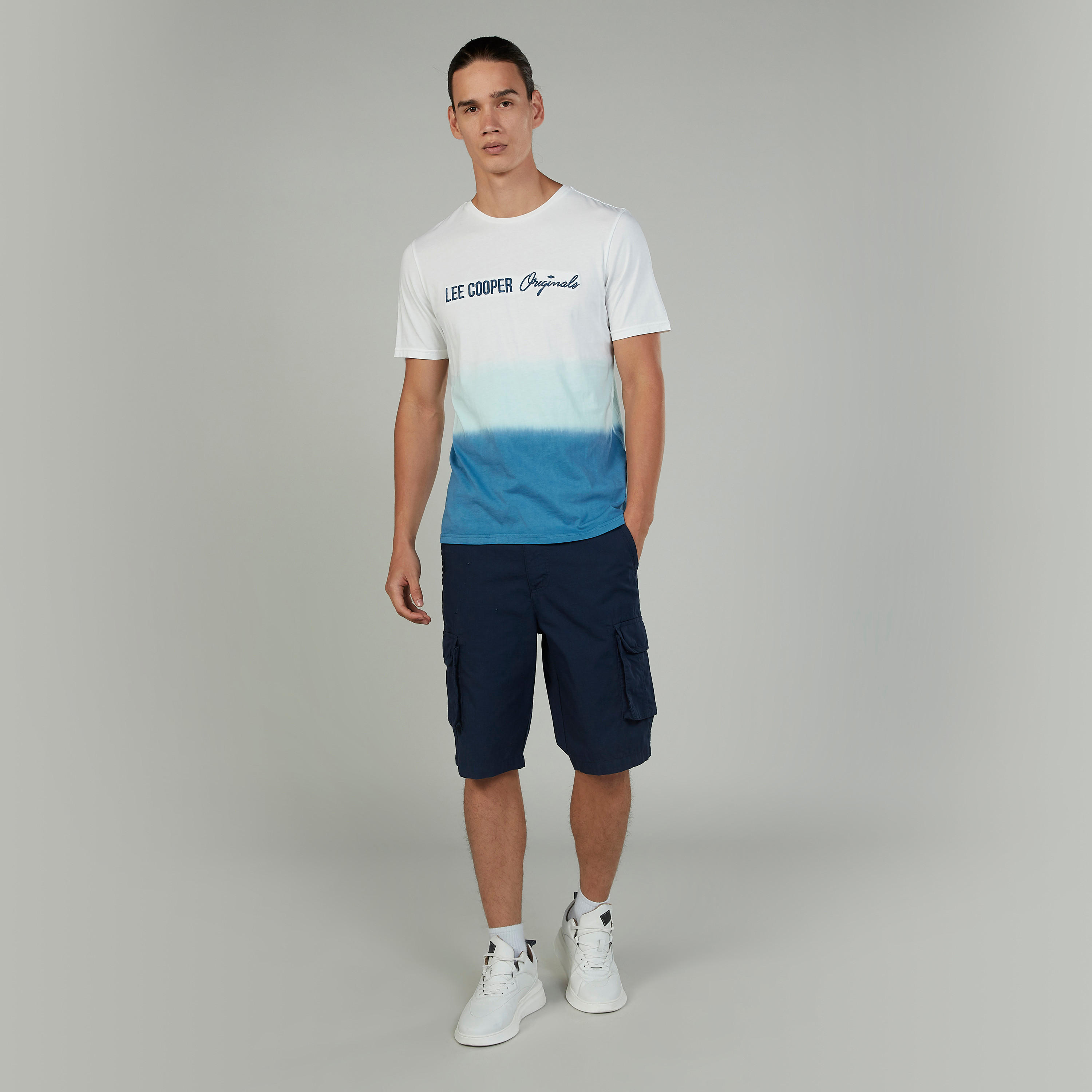 Lee Cooper Print T-shirt with Crew Neck and Short Sleeves-men-clothing-tshirtsandpolos-tshirts-image-2
