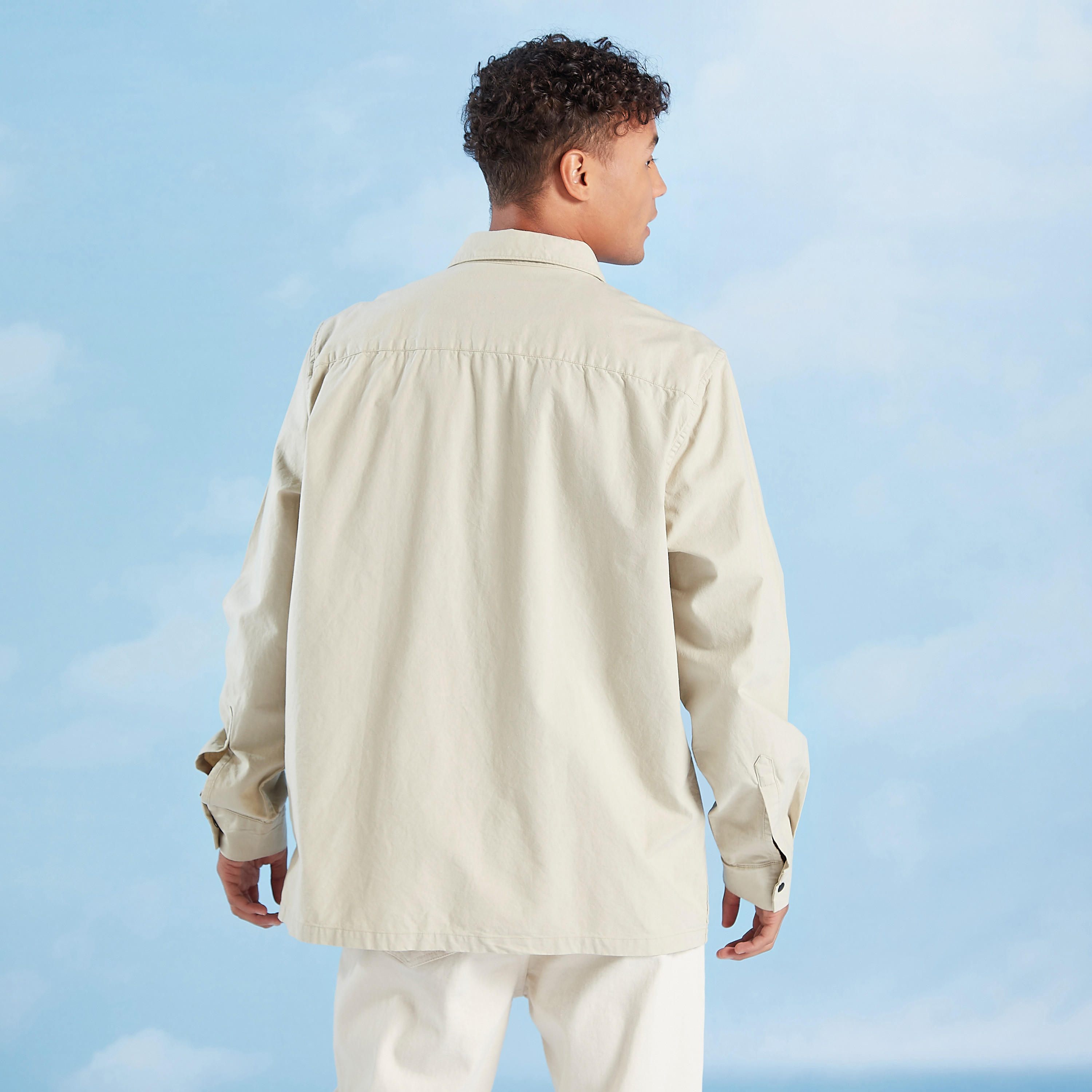 قميص سادة مخطط بأكمام طويلة وجيب على الصدر من لي كوبر-men-clothing-shirts-image-1