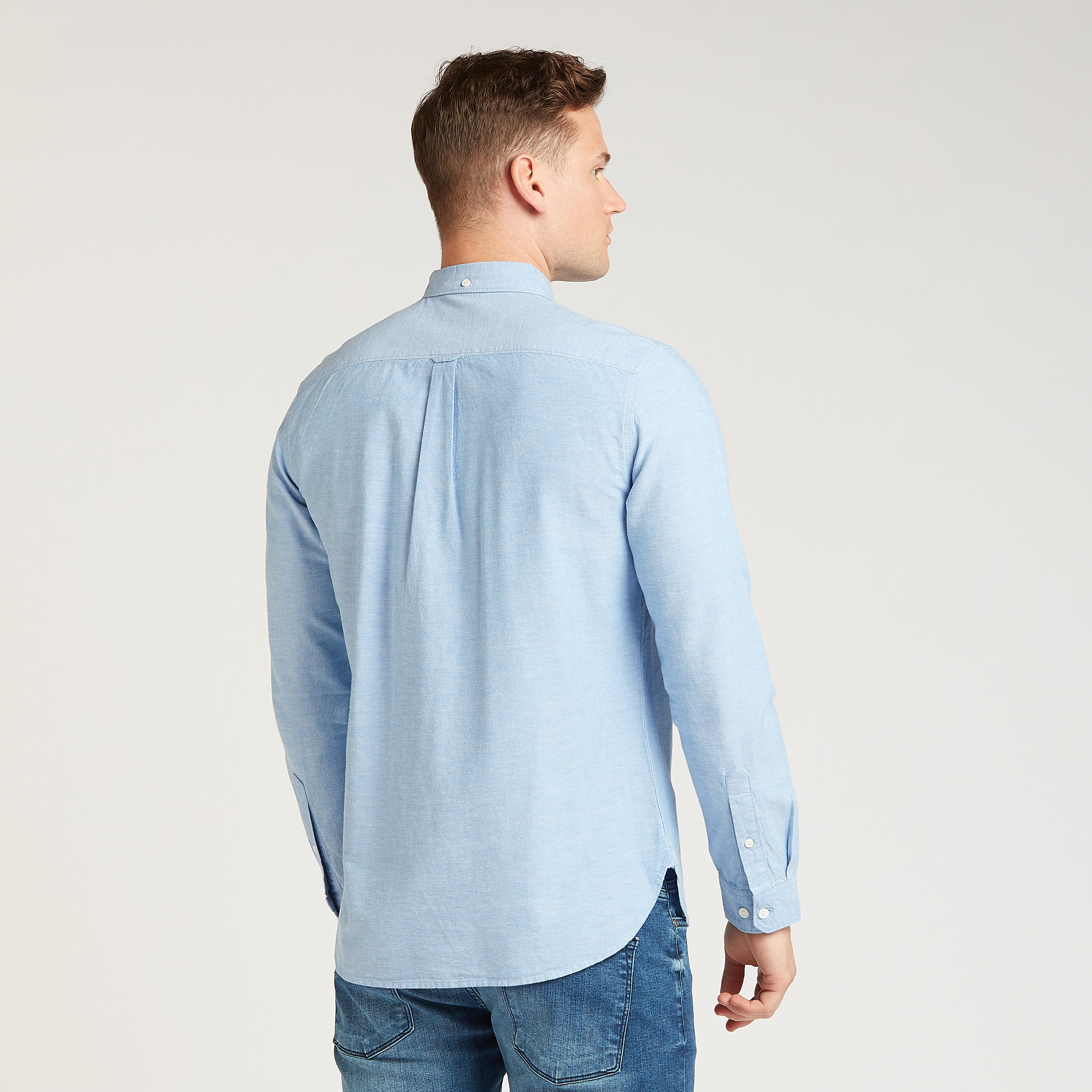 Lee Cooper Solid Shirt with Long Sleeves and Spread Collar-men-clothing-shirts-image-4
