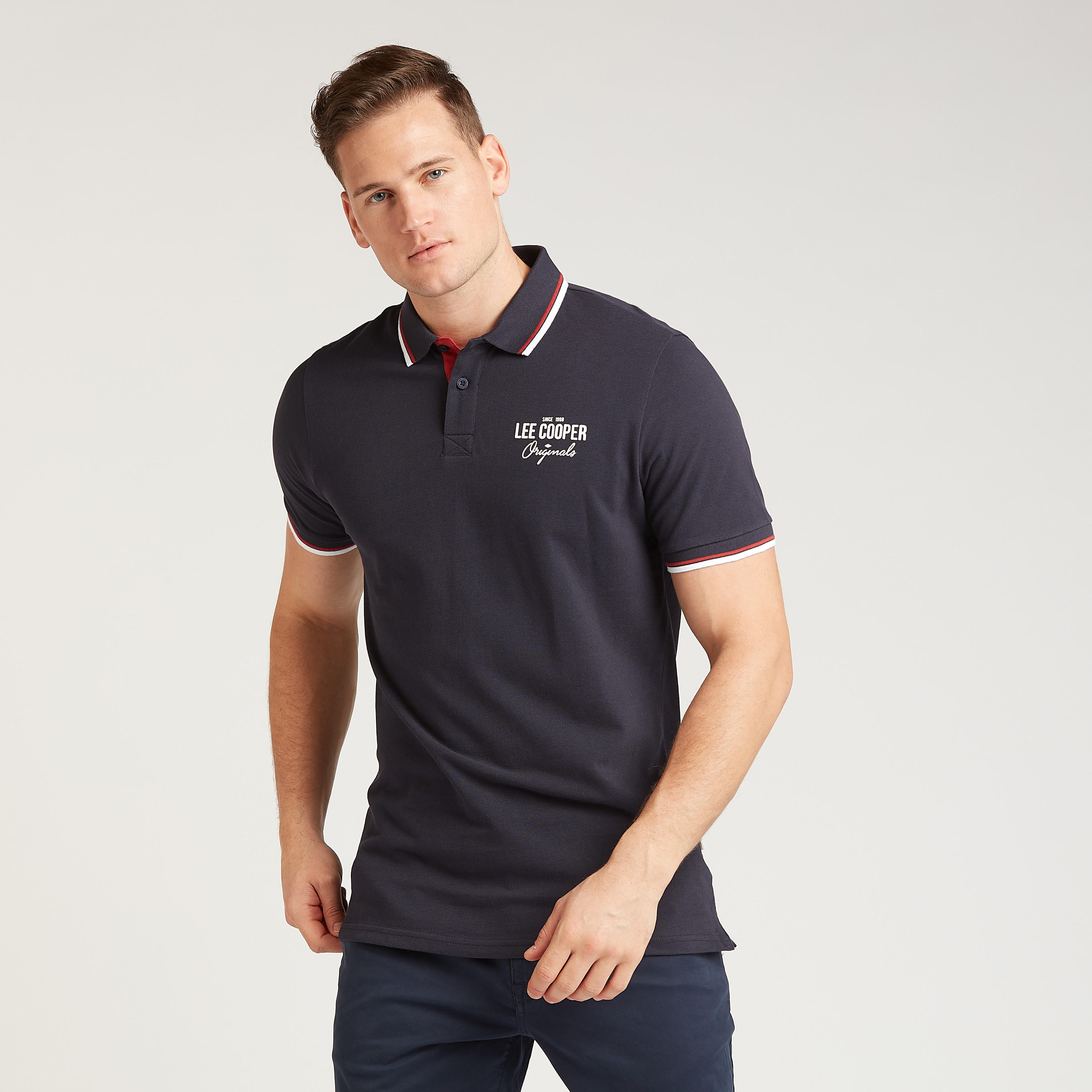 تيشيرت بولو بأكمام قصيرة بطبعات من لي كوبر-men-clothing-tshirtsandpolos-polos-image-1