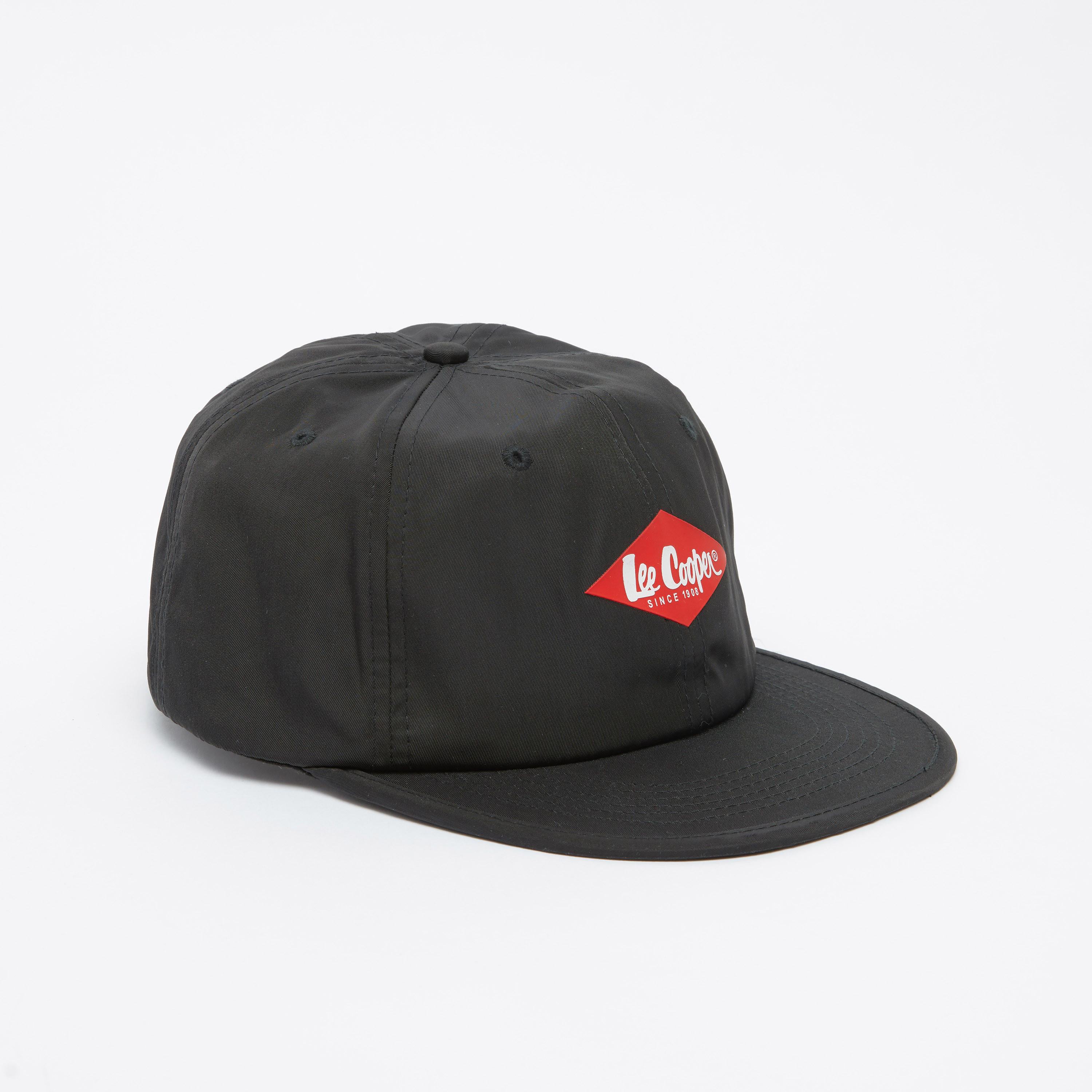 Lee Cooper Logo Print Cap with Hook and Loop Closure-men-caps-image-1