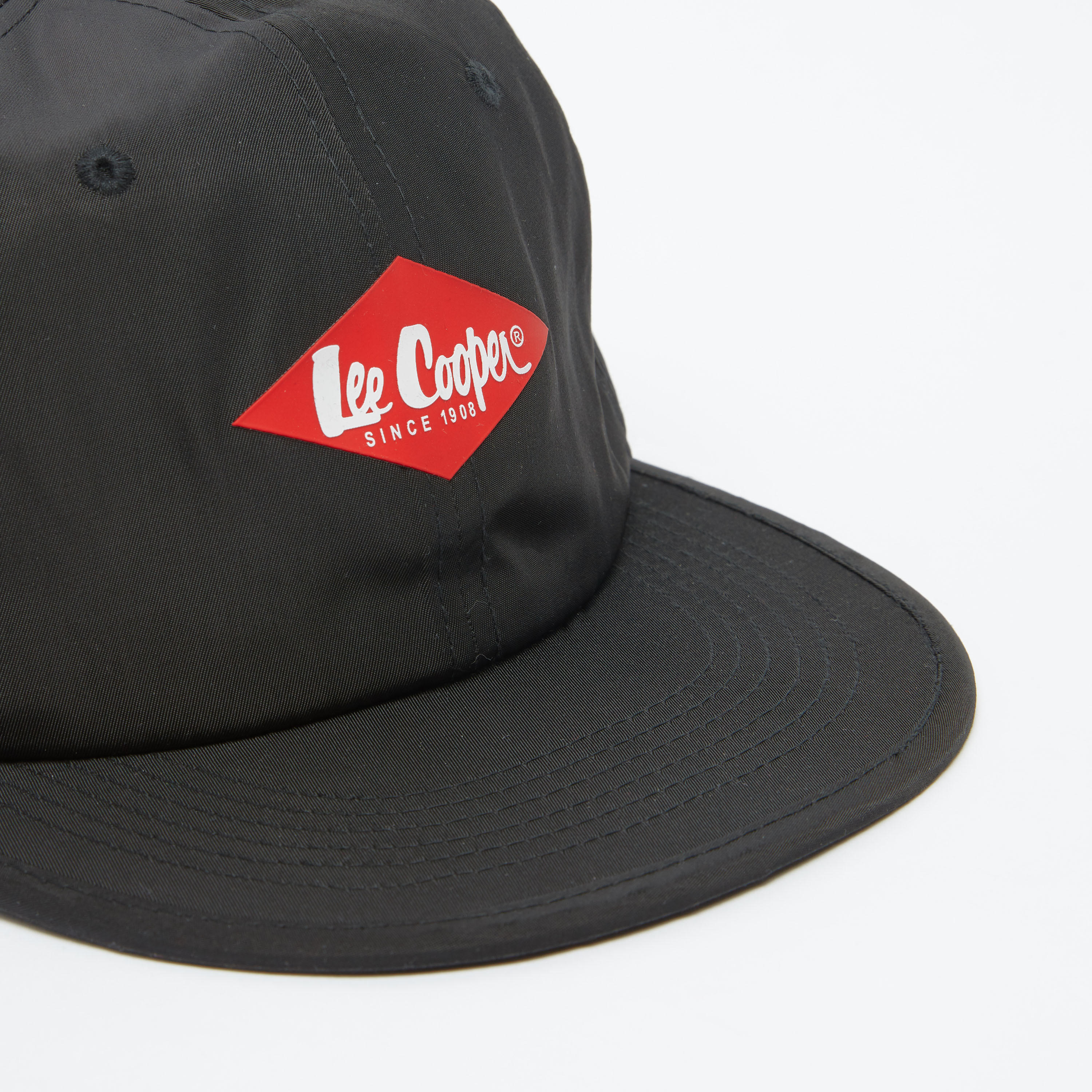 Lee Cooper Logo Print Cap with Hook and Loop Closure-men-caps-image-3