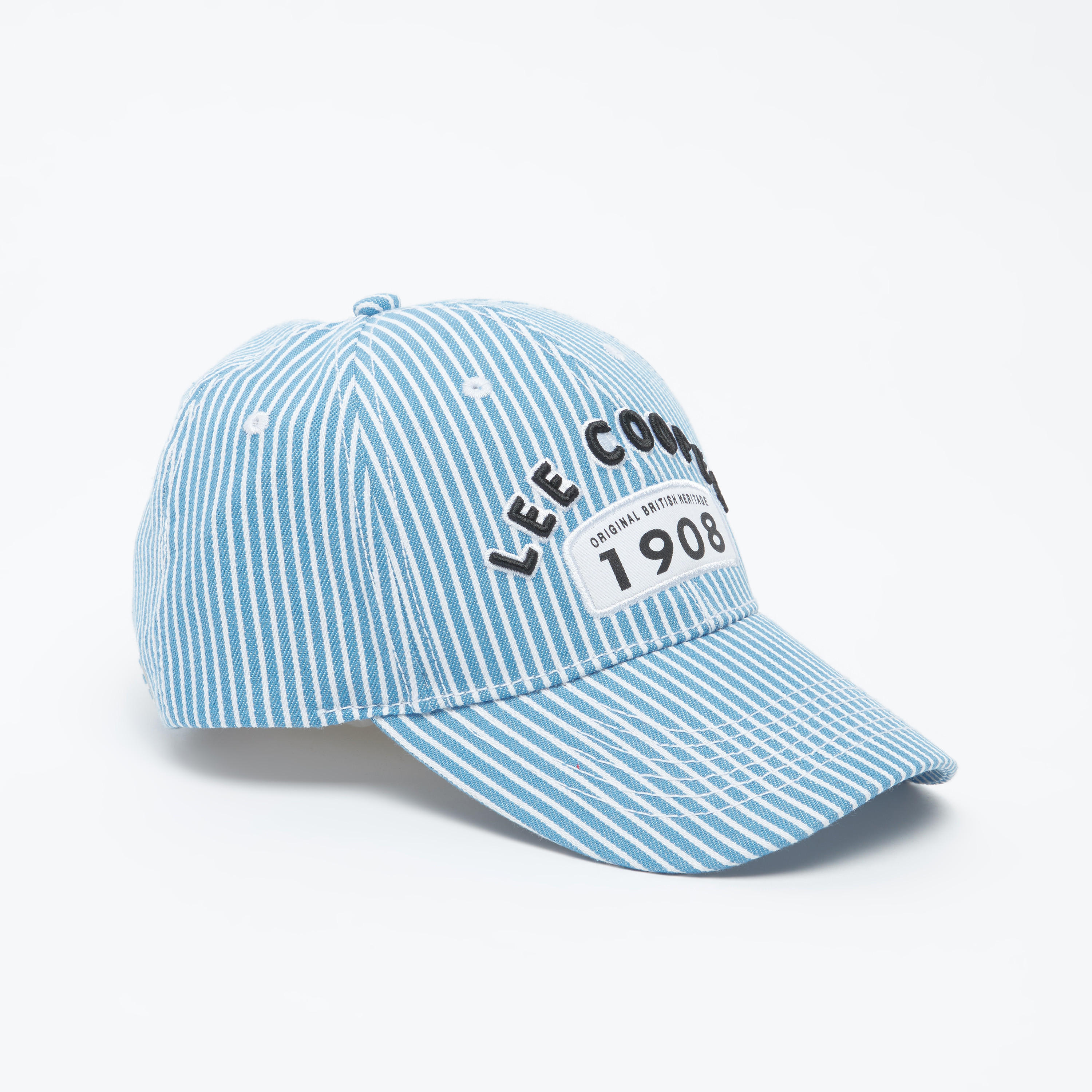 Lee Cooper Striped Cap with Plate Buckle Closure-men-caps-image-1